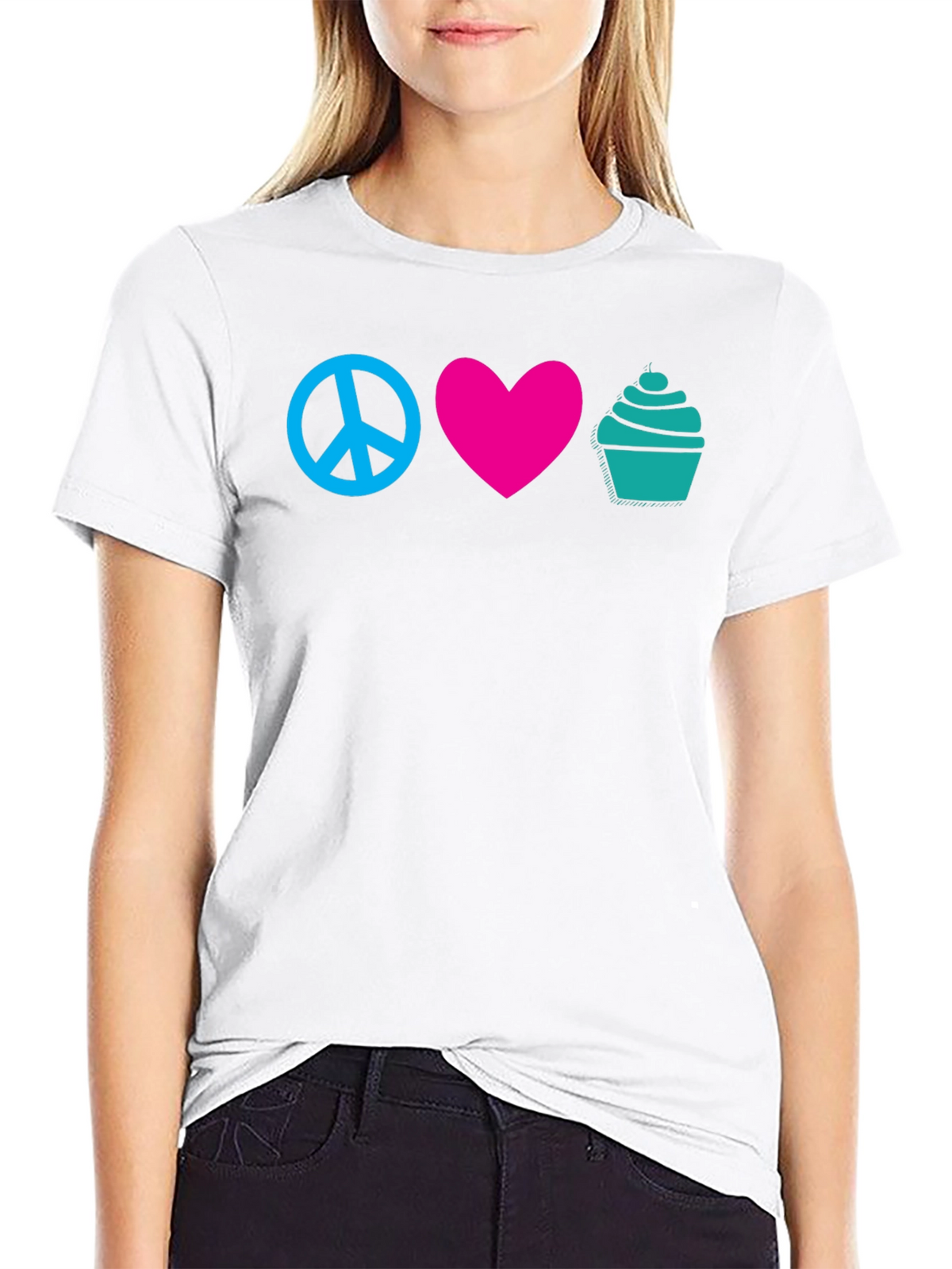 Peace Love Cupcakes Graphic Tee