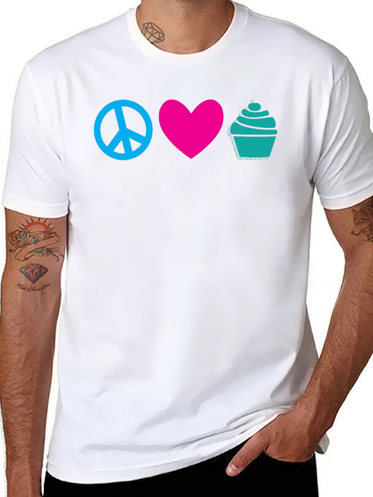 Peace Love Cupcakes Graphic Tee