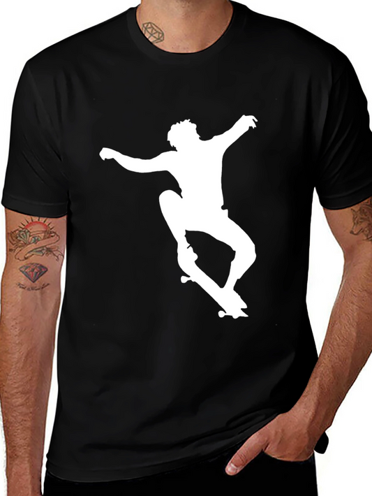 Skateboarder Graphic Tee - Black Casual Shirt