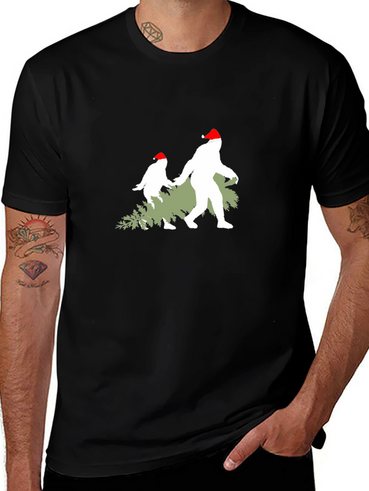 Festive Bigfoot Christmas T-Shirt