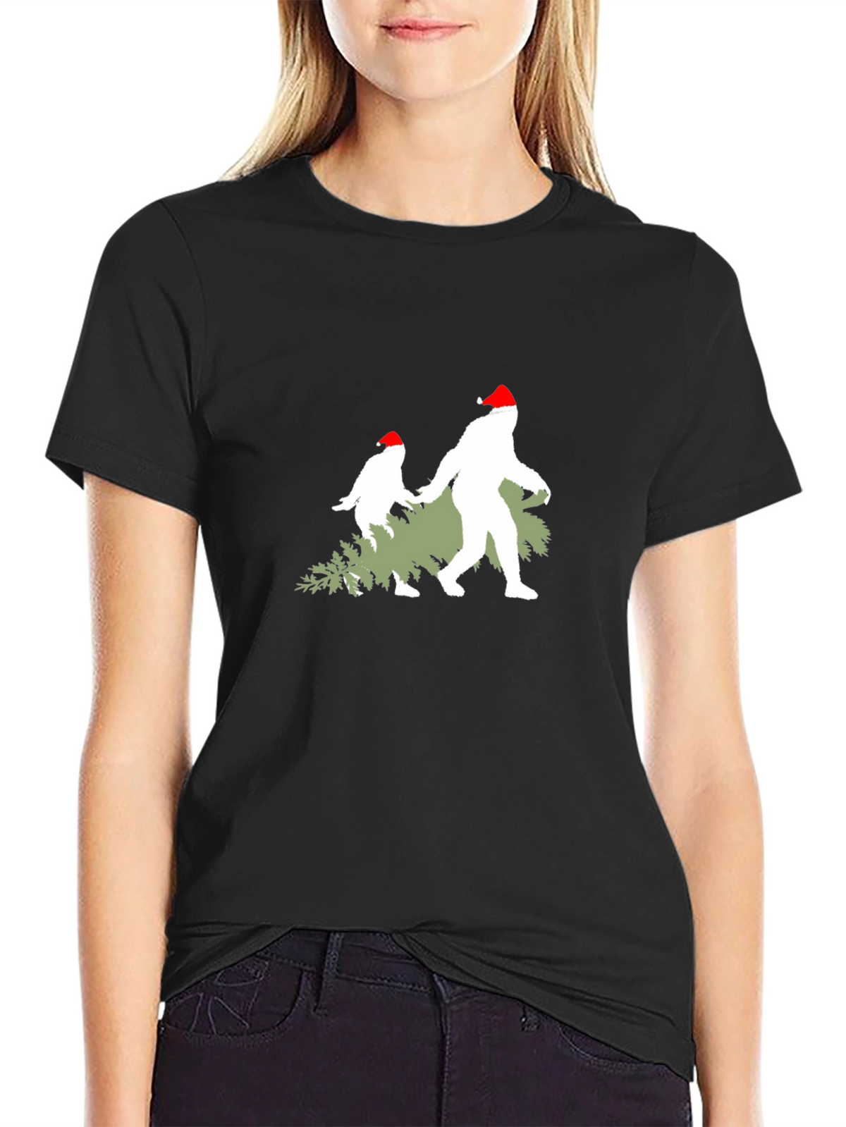 Festive Bigfoot Christmas T-Shirt