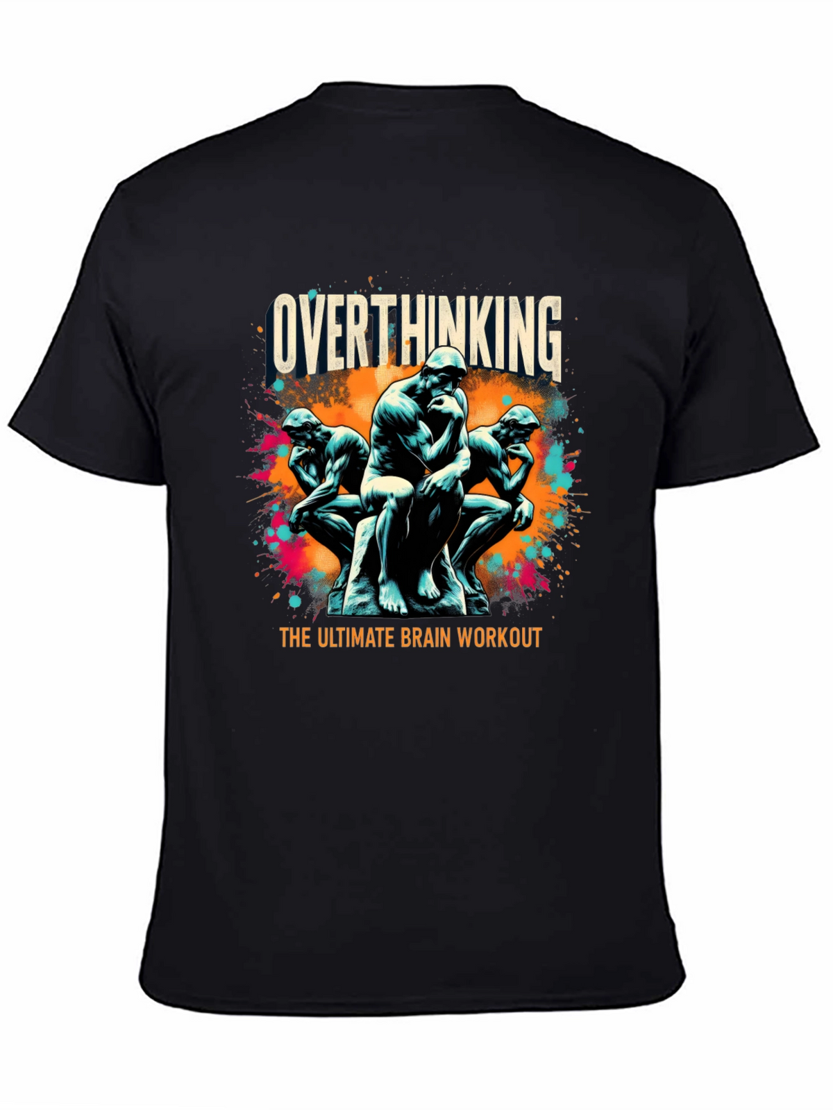 Overthinking Brain Workout Graphic Tee - Black