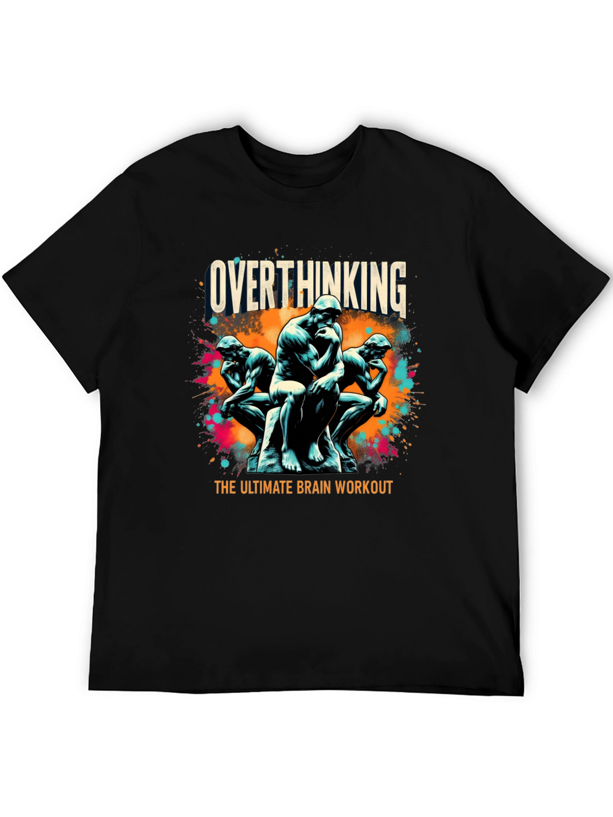 Overthinking Brain Workout Graphic Tee - Black
