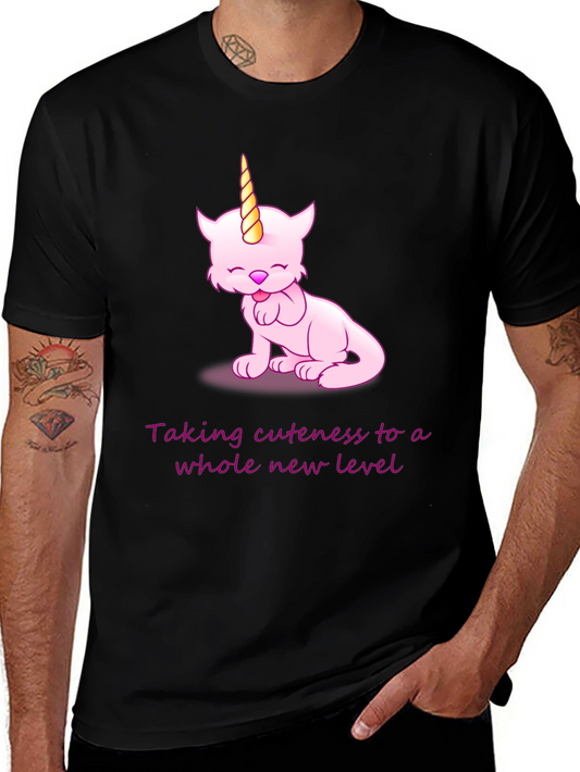 Cuteness Overload: Pink Unicorn Cat Graphic Tee