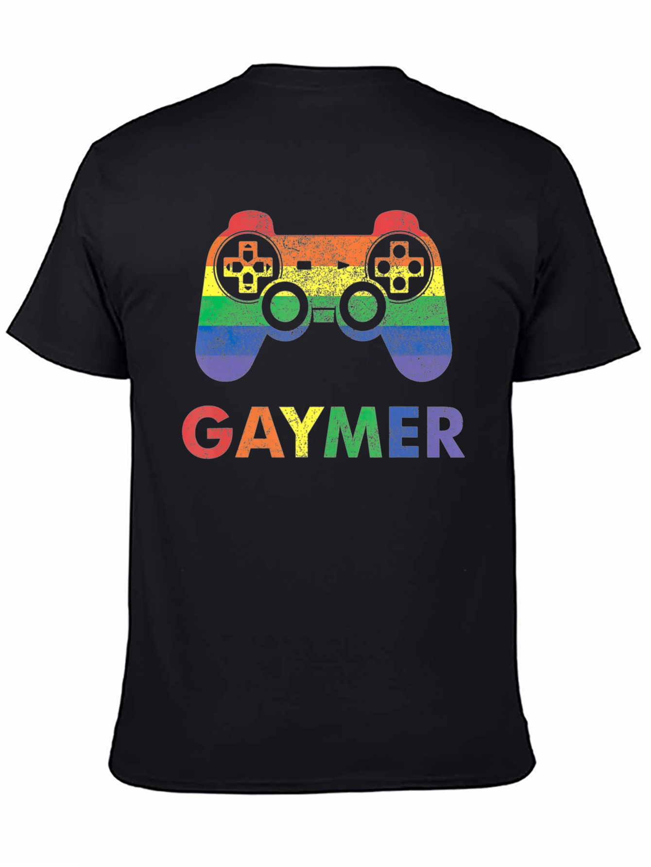 Gaymer Pride Rainbow Gaming Controller Graphic T-Shirt