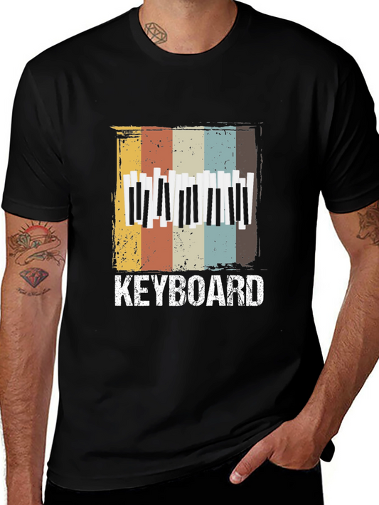 Retro Keyboard T-Shirt: Vintage Musical Tee