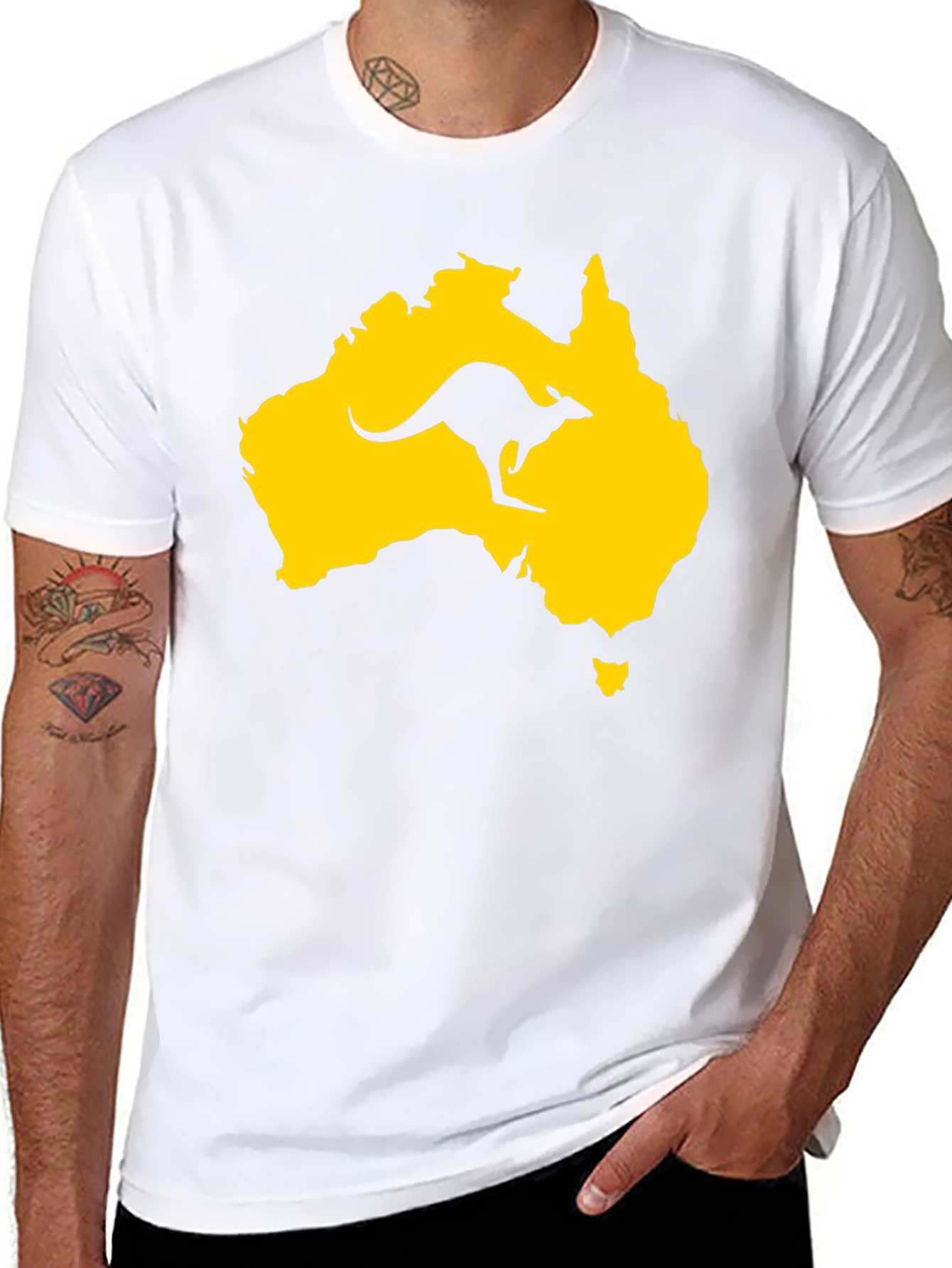 Australia Kangaroo T-Shirt - Black Graphic Tee