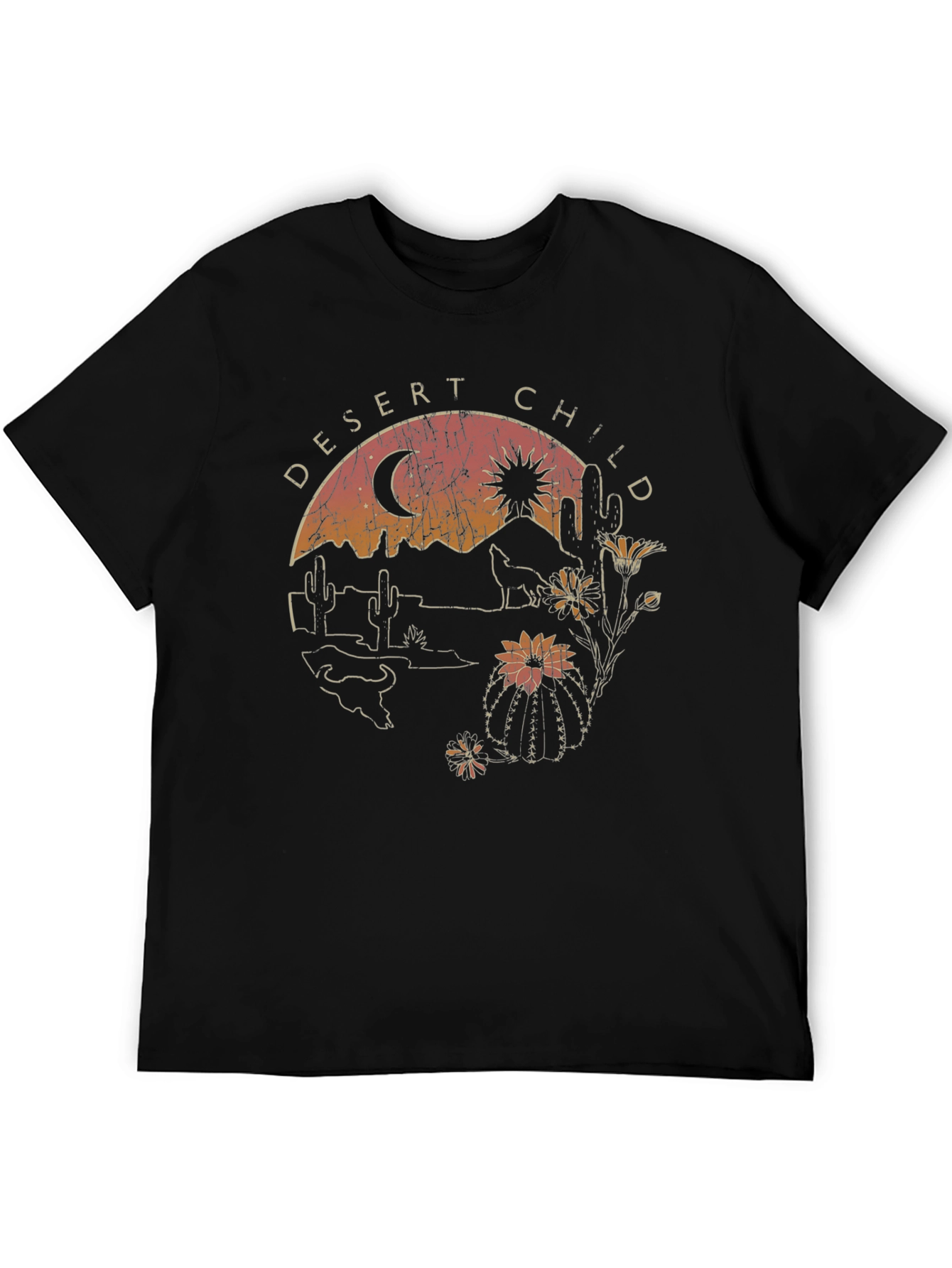 Desert Child Graphic Tee - Black Cotton T-Shirt