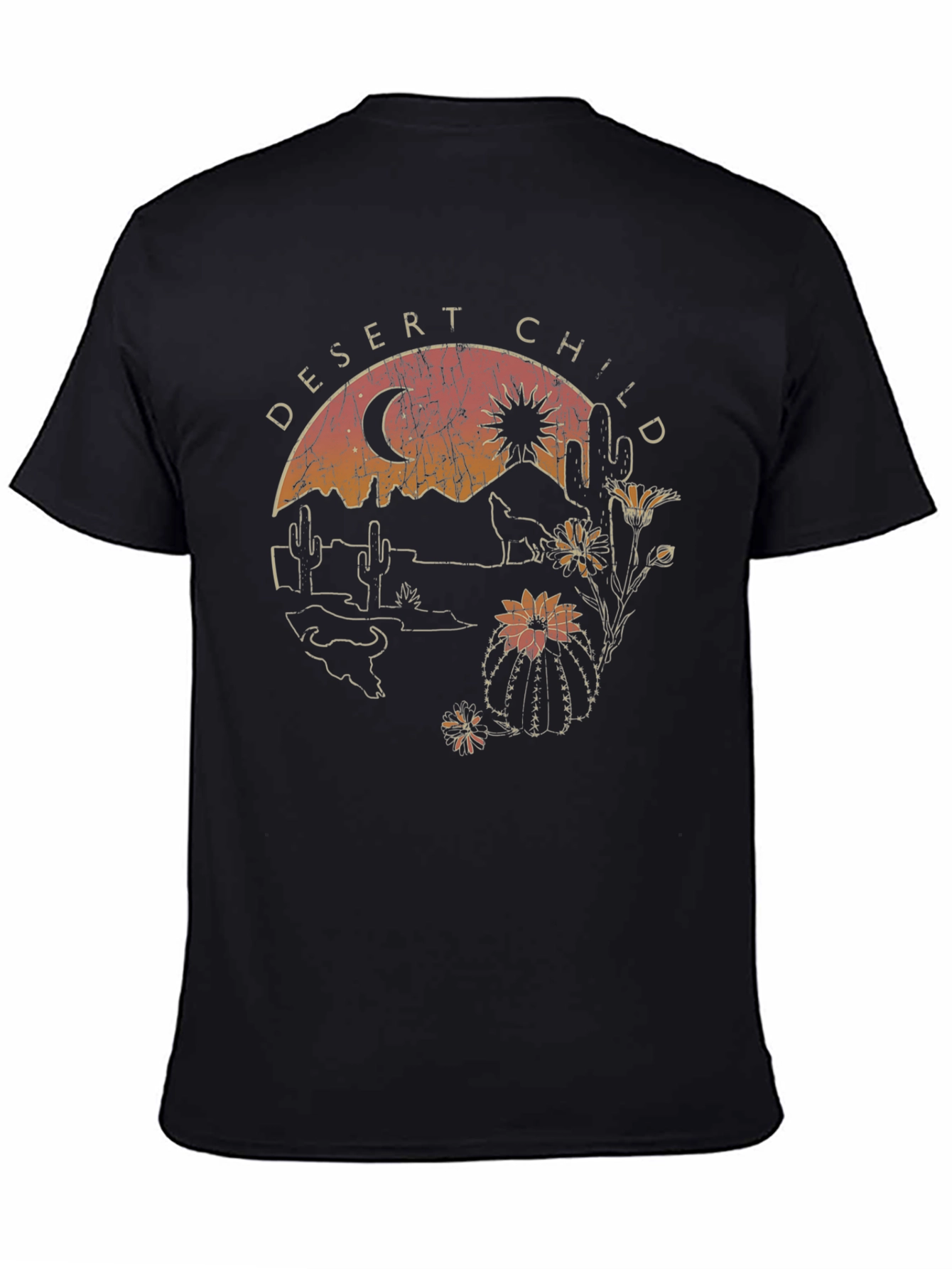 Desert Child Graphic Tee - Black Cotton T-Shirt