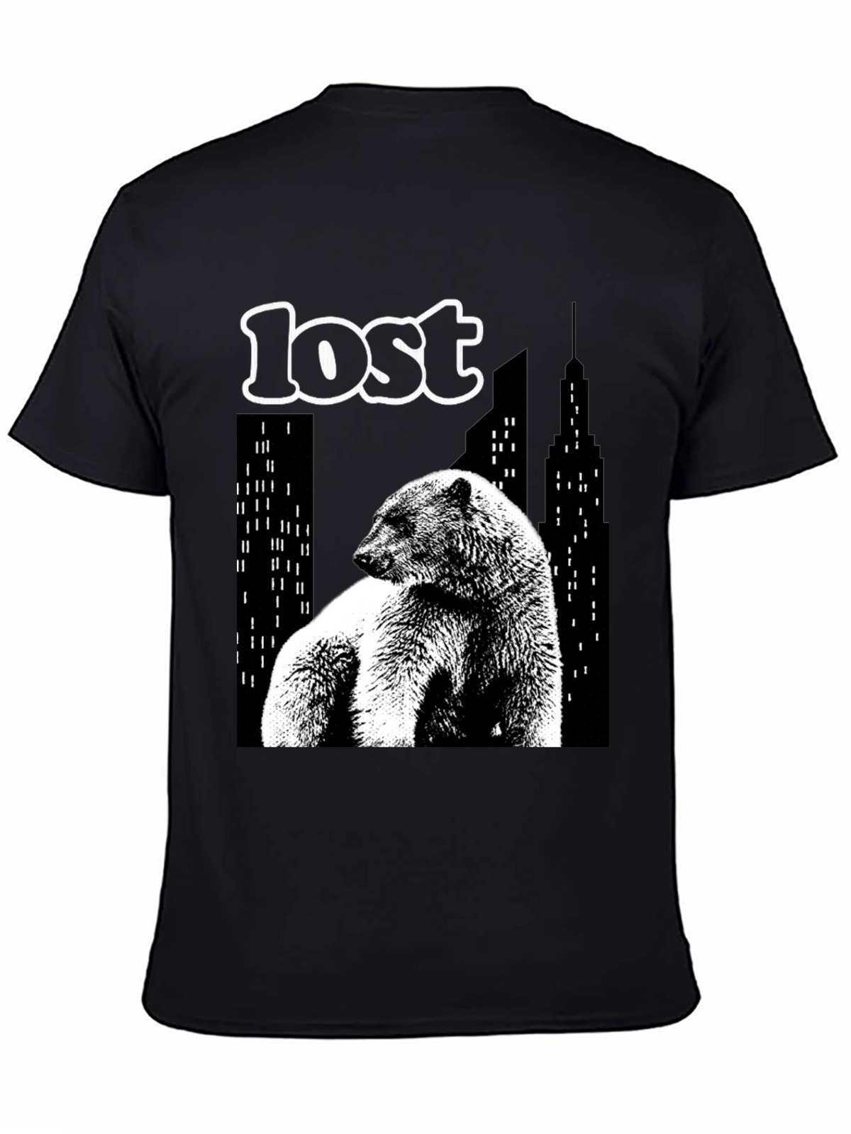 Lost Bear Graphic T-Shirt - Black