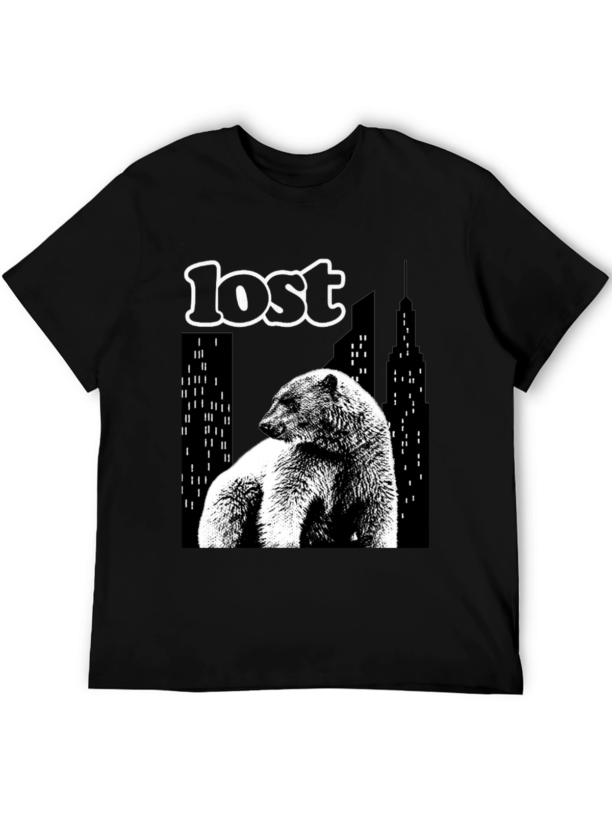 Lost Bear Graphic T-Shirt - Black