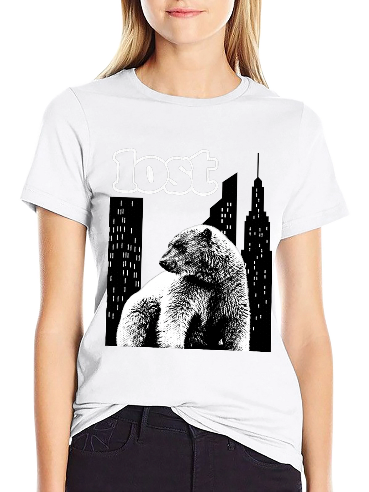 Lost Bear Graphic T-Shirt - Black