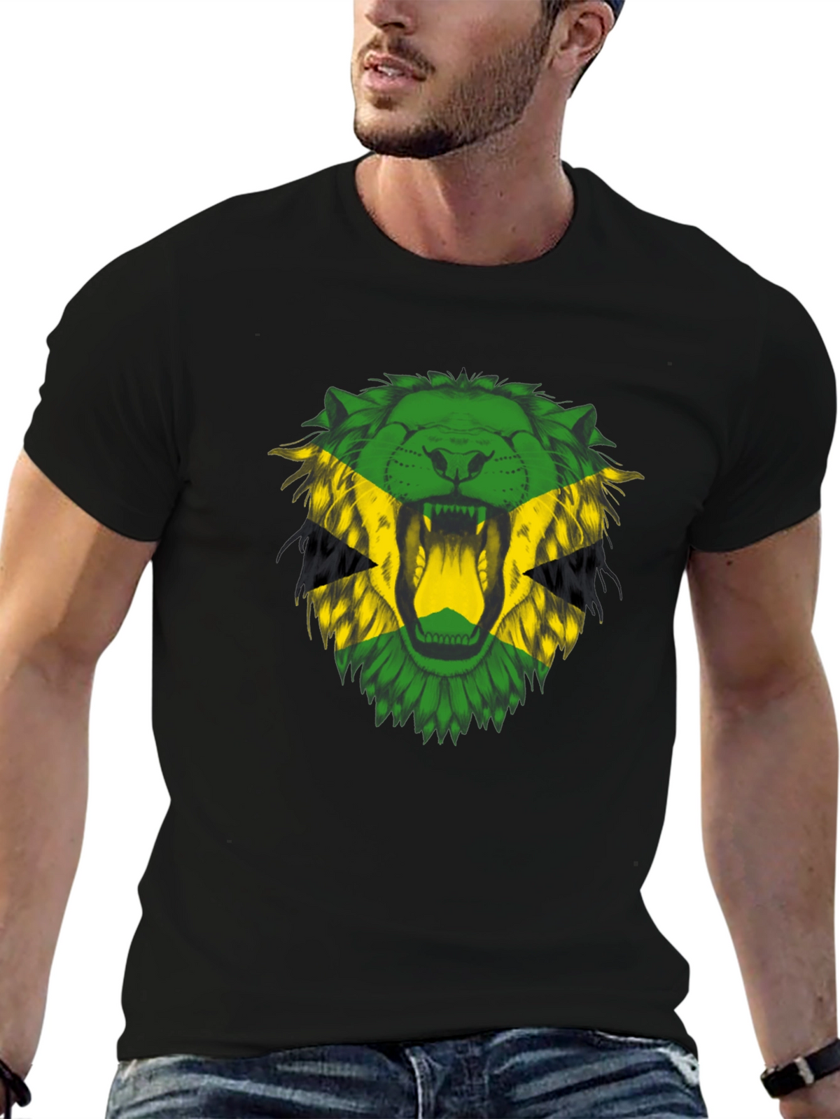 Jamaican Lion T-Shirt - Bold Rasta Reggae Style