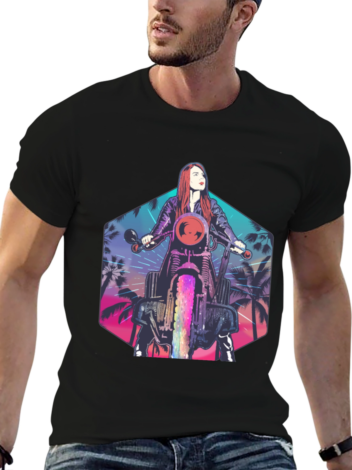Retro Motorcycle Rider T-Shirt