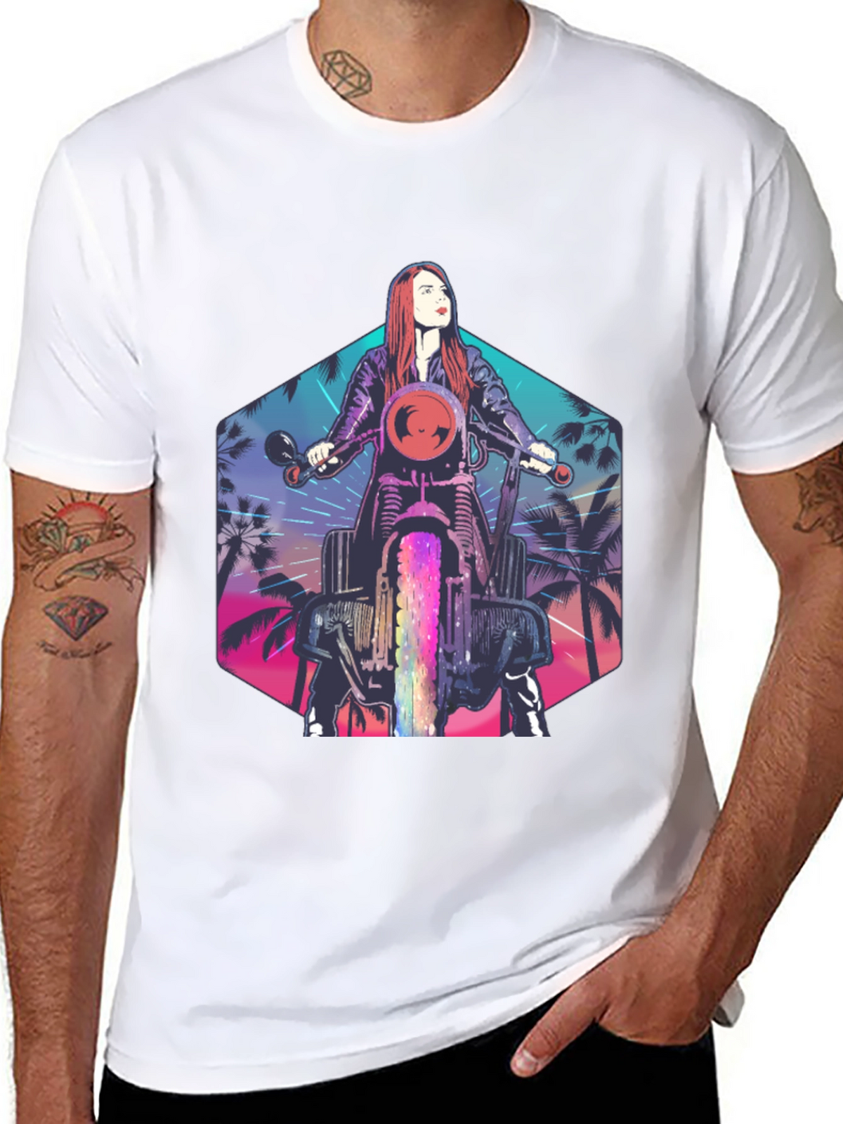 Retro Motorcycle Rider T-Shirt