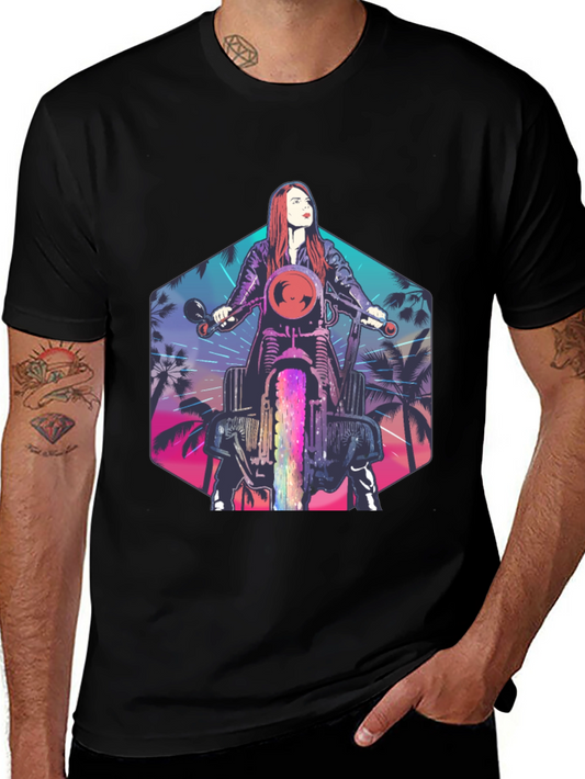 Retro Motorcycle Rider T-Shirt