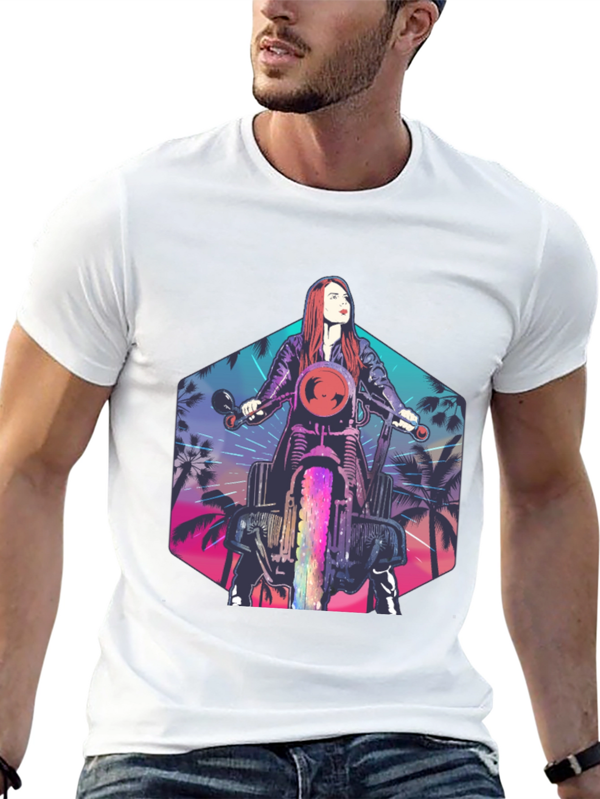 Retro Motorcycle Rider T-Shirt