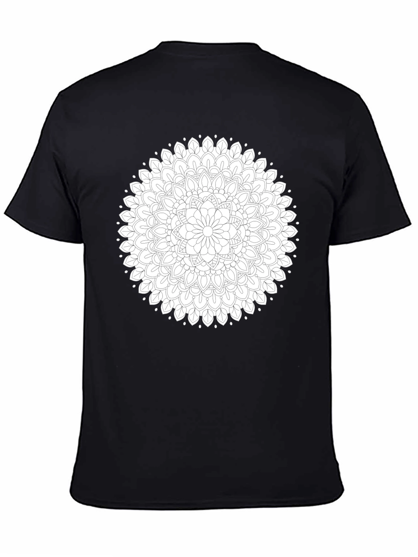 Black Mandala Graphic Tee - Stylish Cotton Blend