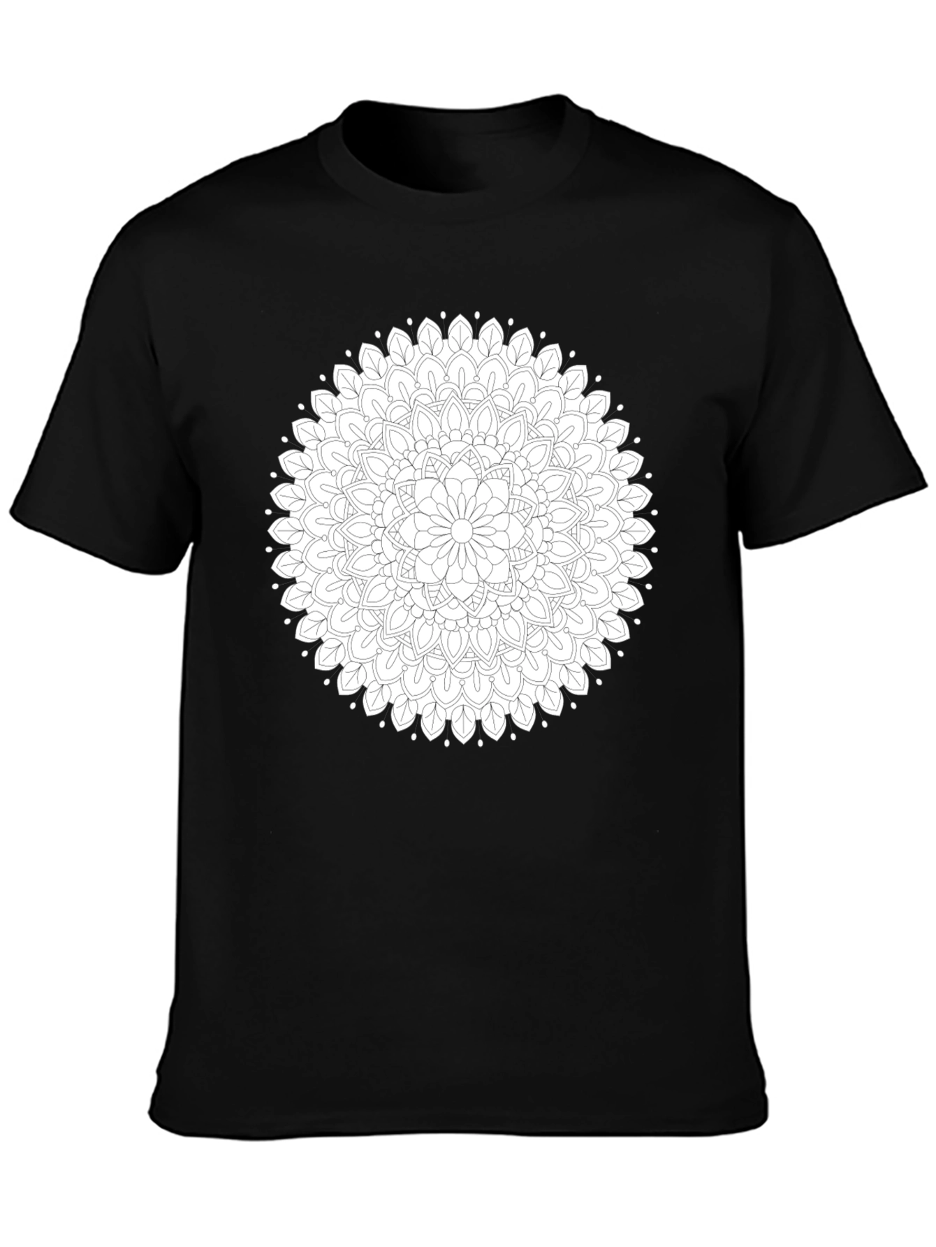 Black Mandala Graphic Tee - Stylish Cotton Blend