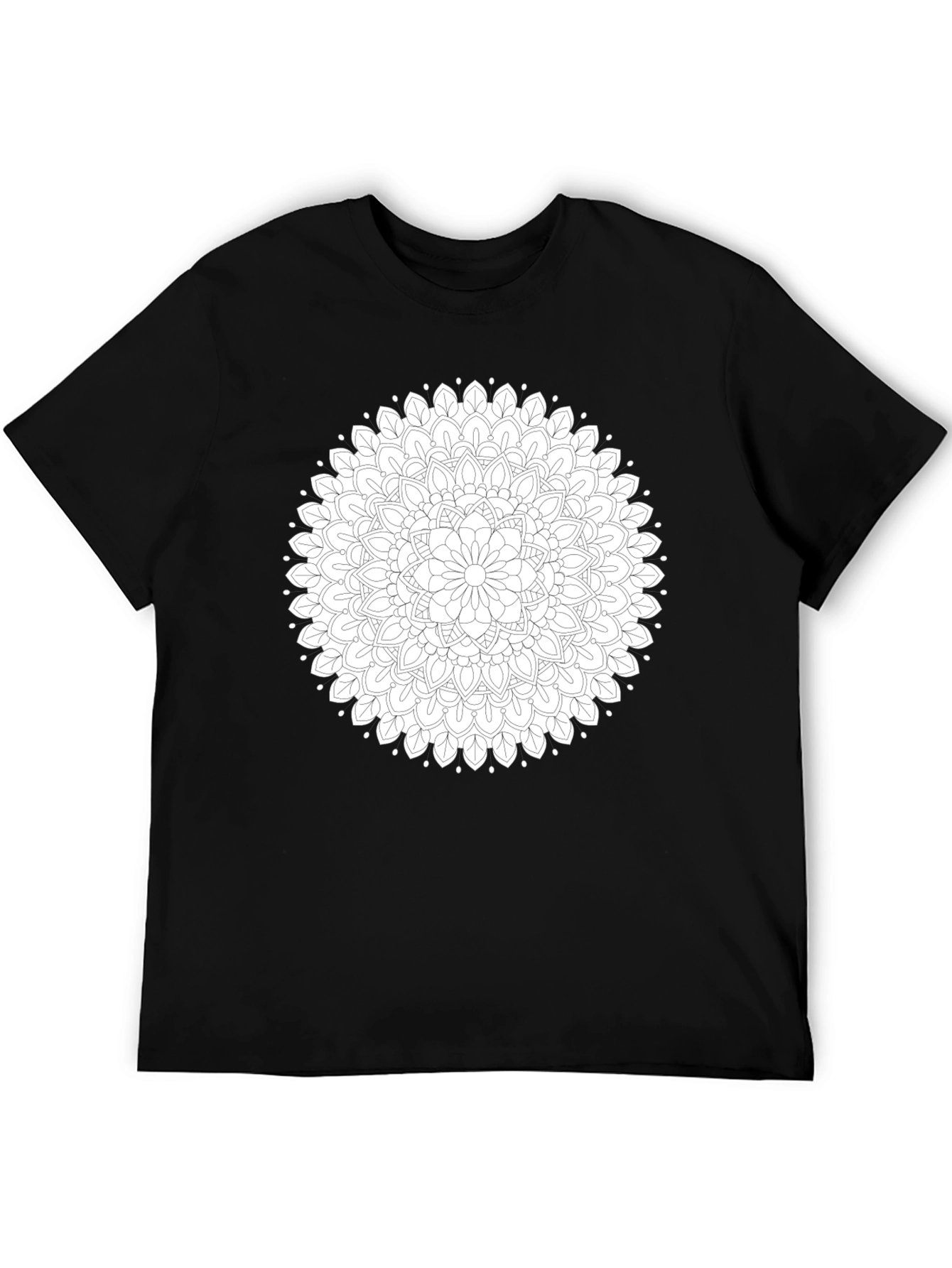 Black Mandala Graphic Tee - Stylish Cotton Blend
