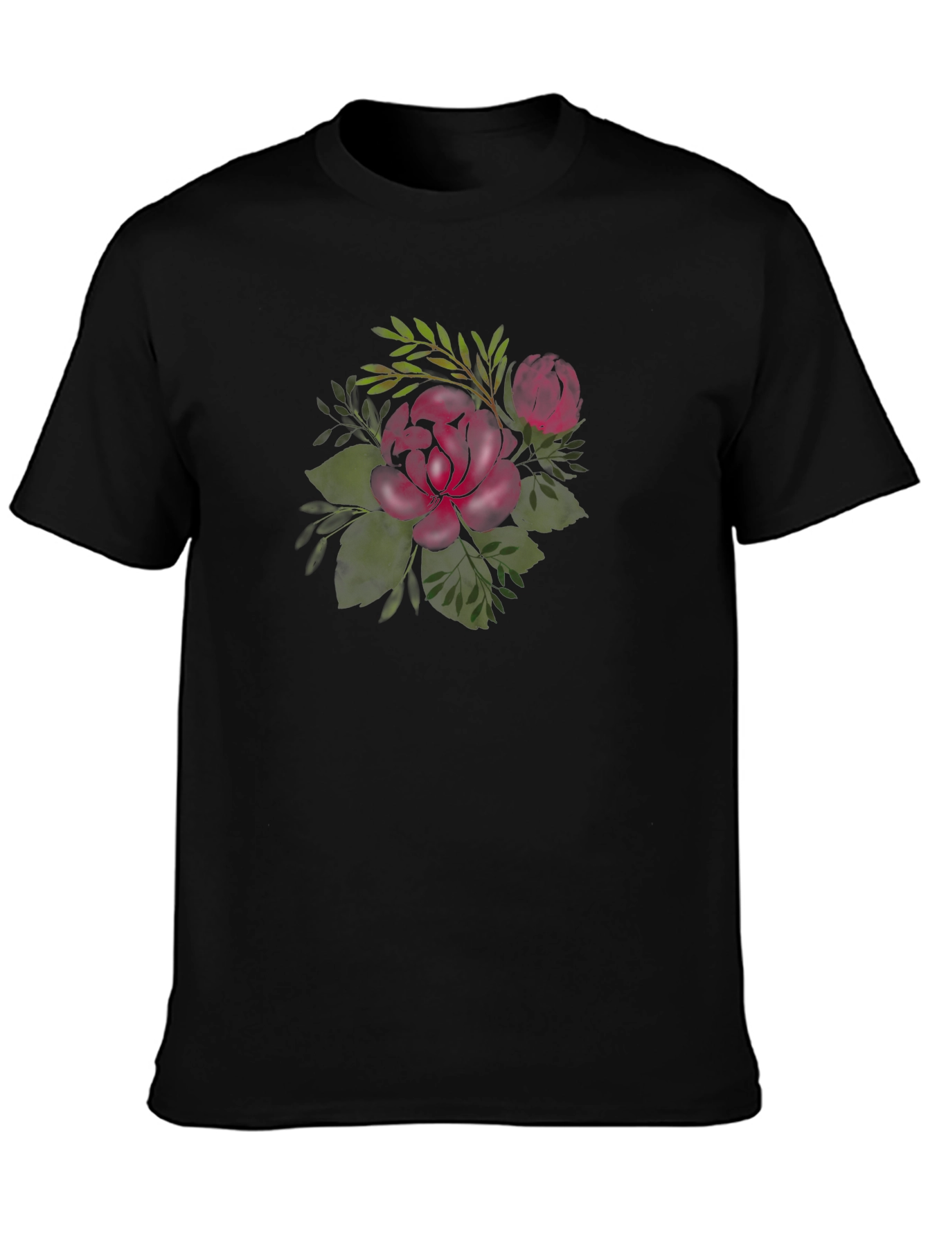 Burgundy Rose T-Shirt - Floral Graphic Tee