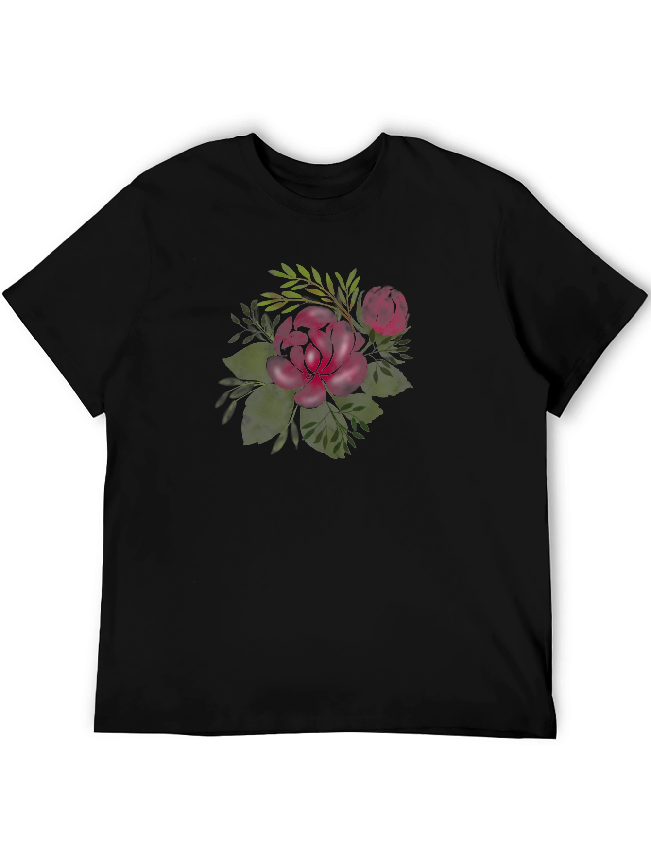 Burgundy Rose T-Shirt - Floral Graphic Tee