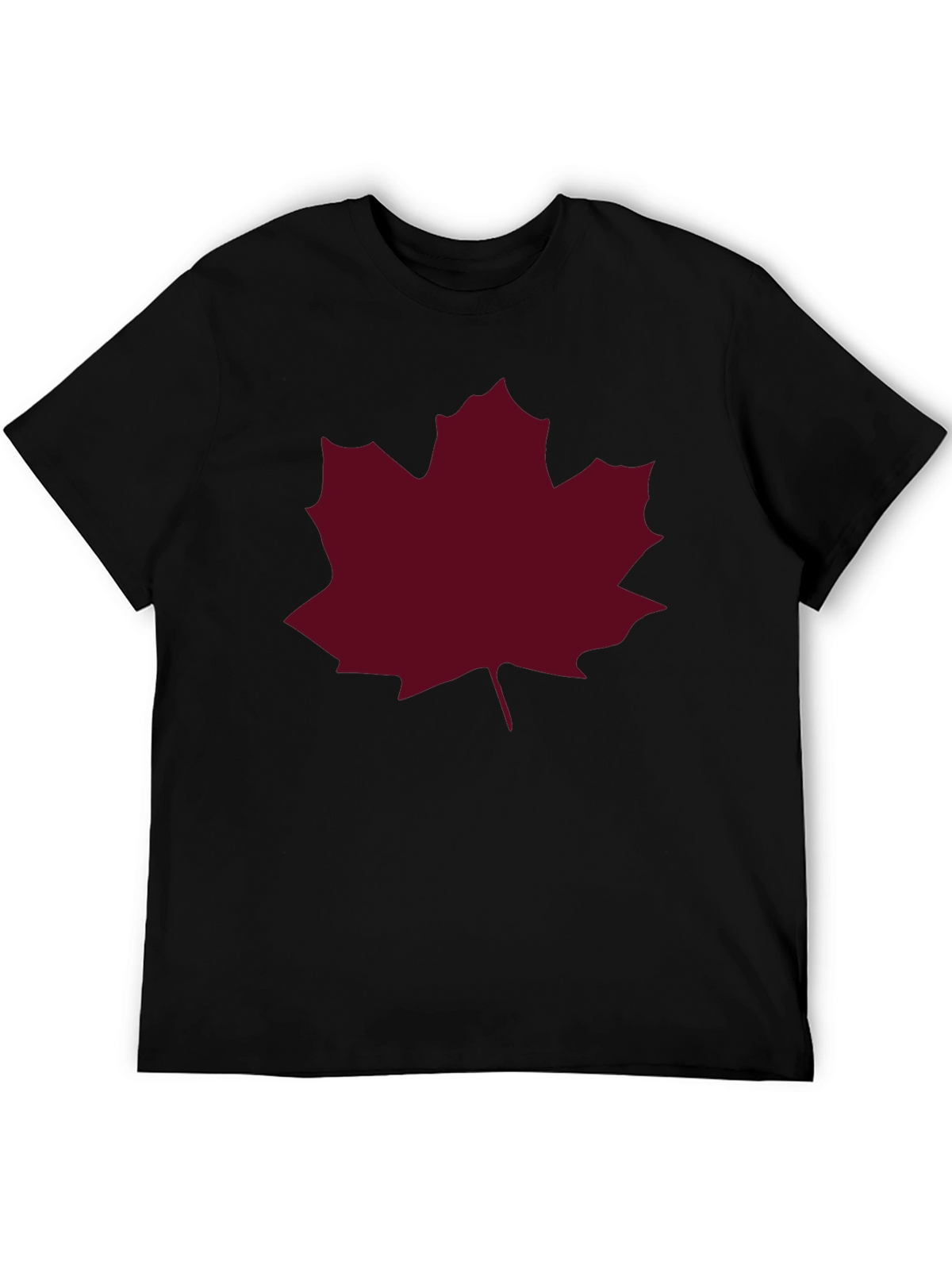 Maple Leaf Graphic Tee - Black Casual T-Shirt