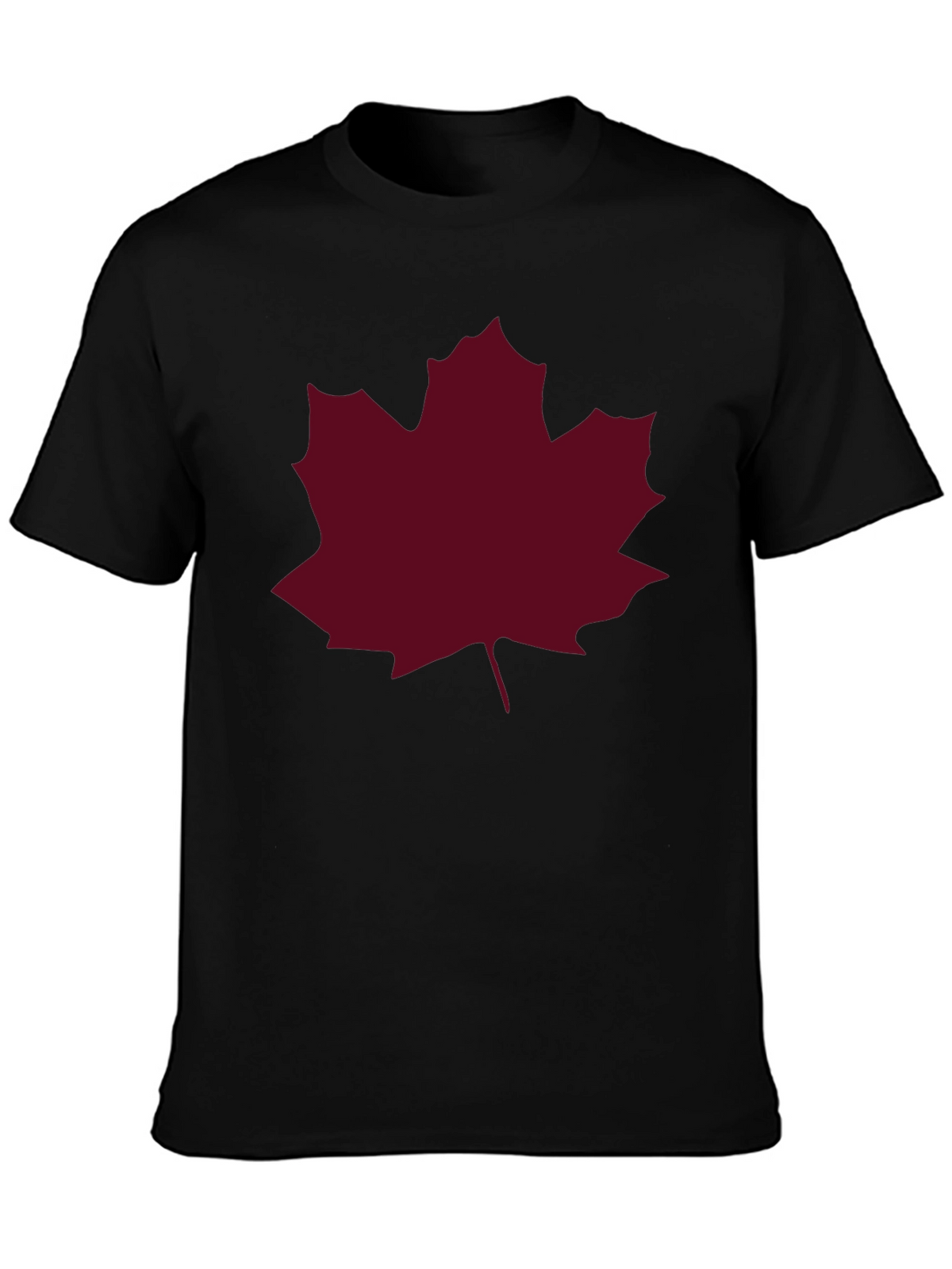 Maple Leaf Graphic Tee - Black Casual T-Shirt