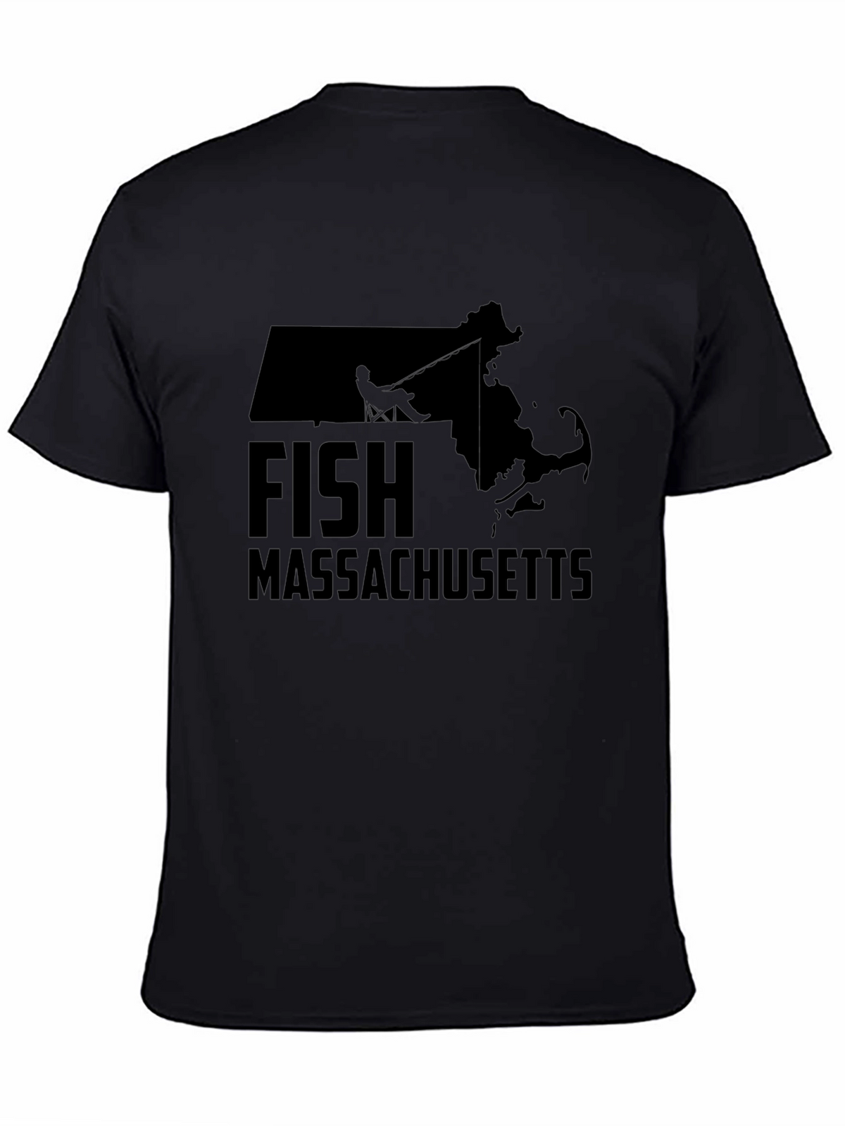 Fish Massachusetts Black T-Shirt