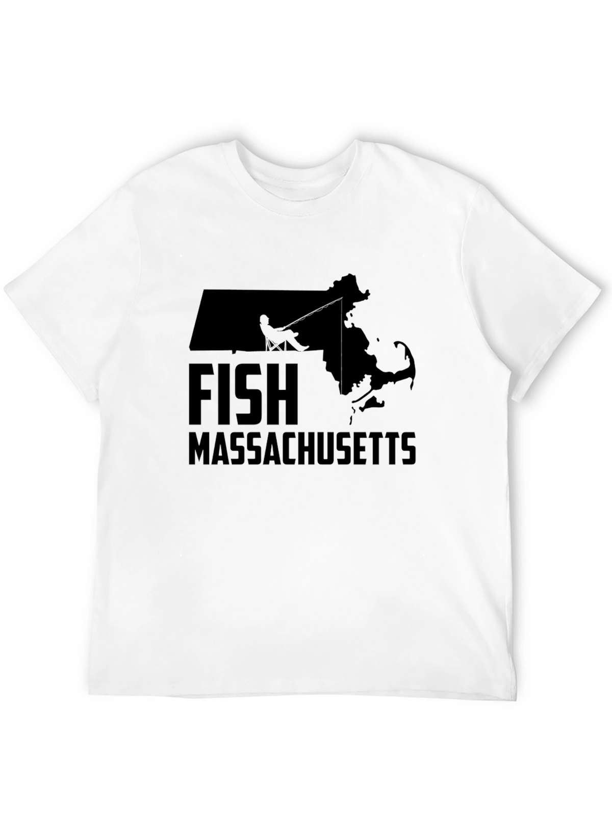 Fish Massachusetts Black T-Shirt