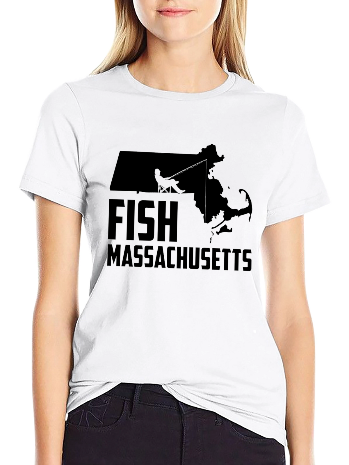 Fish Massachusetts Black T-Shirt