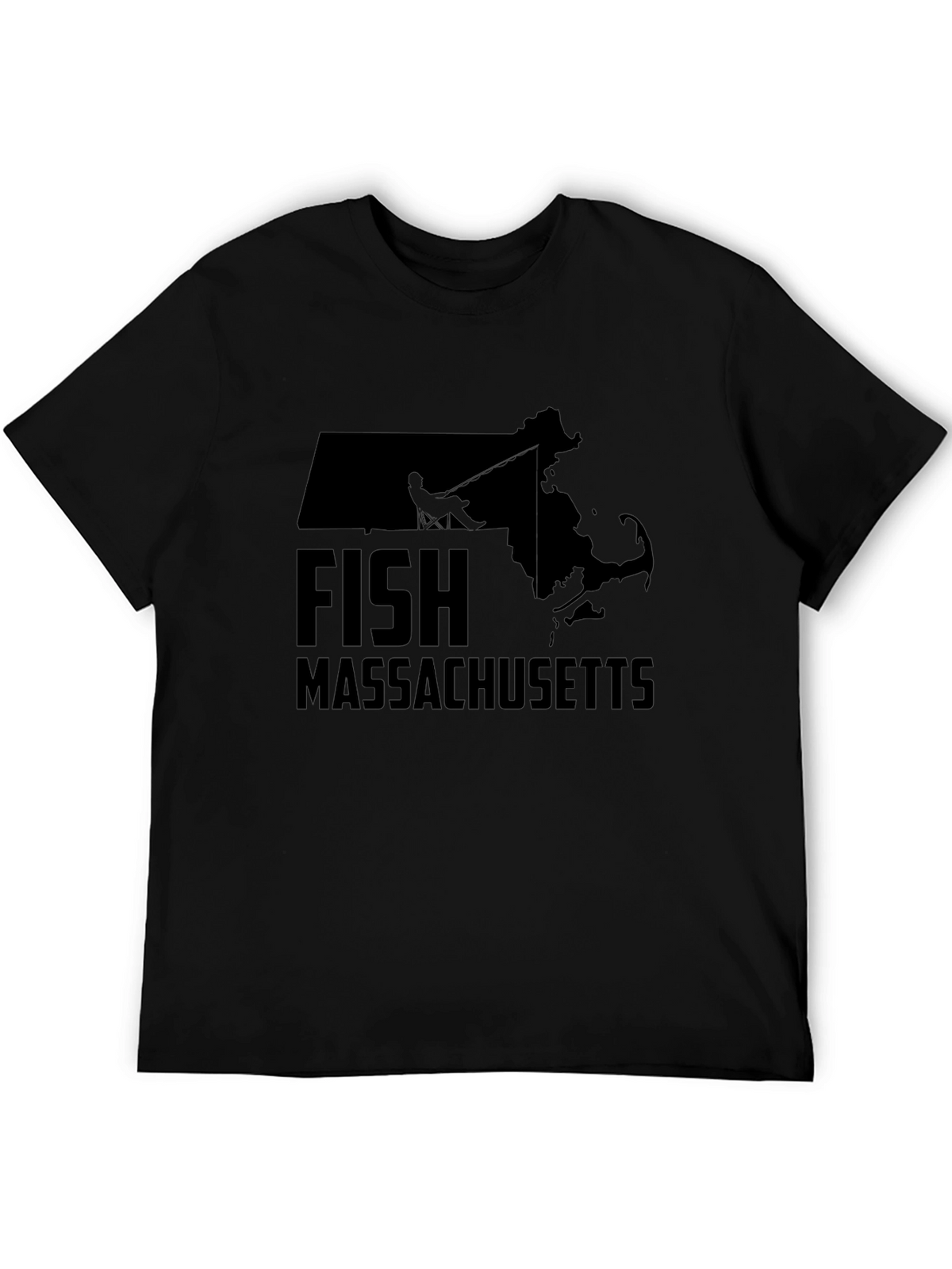 Fish Massachusetts Black T-Shirt