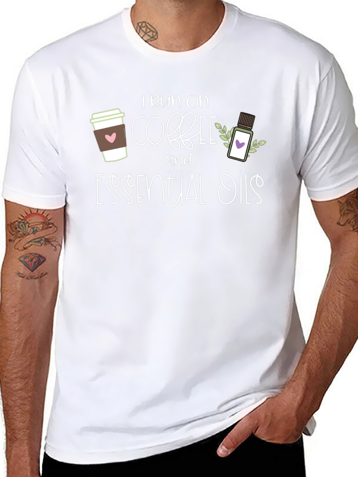 I Run on Coffee and Essential Oils T-Shirt