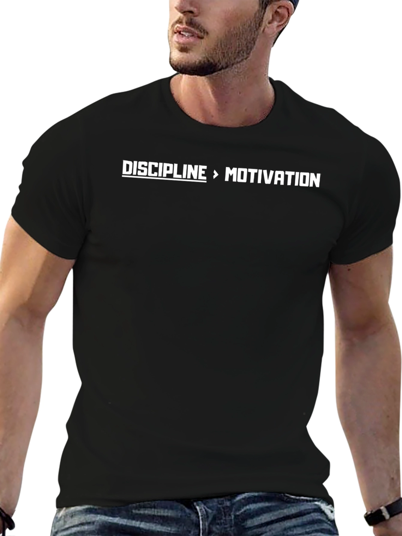 Discipline Over Motivation Black T-Shirt