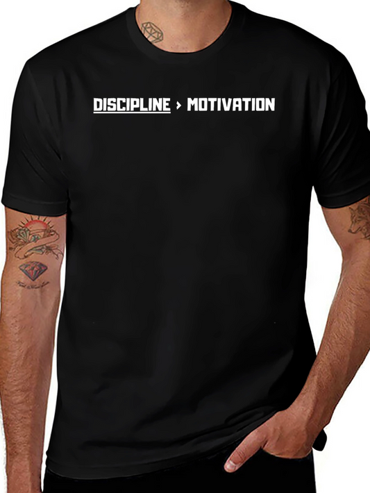 Discipline Over Motivation Black T-Shirt