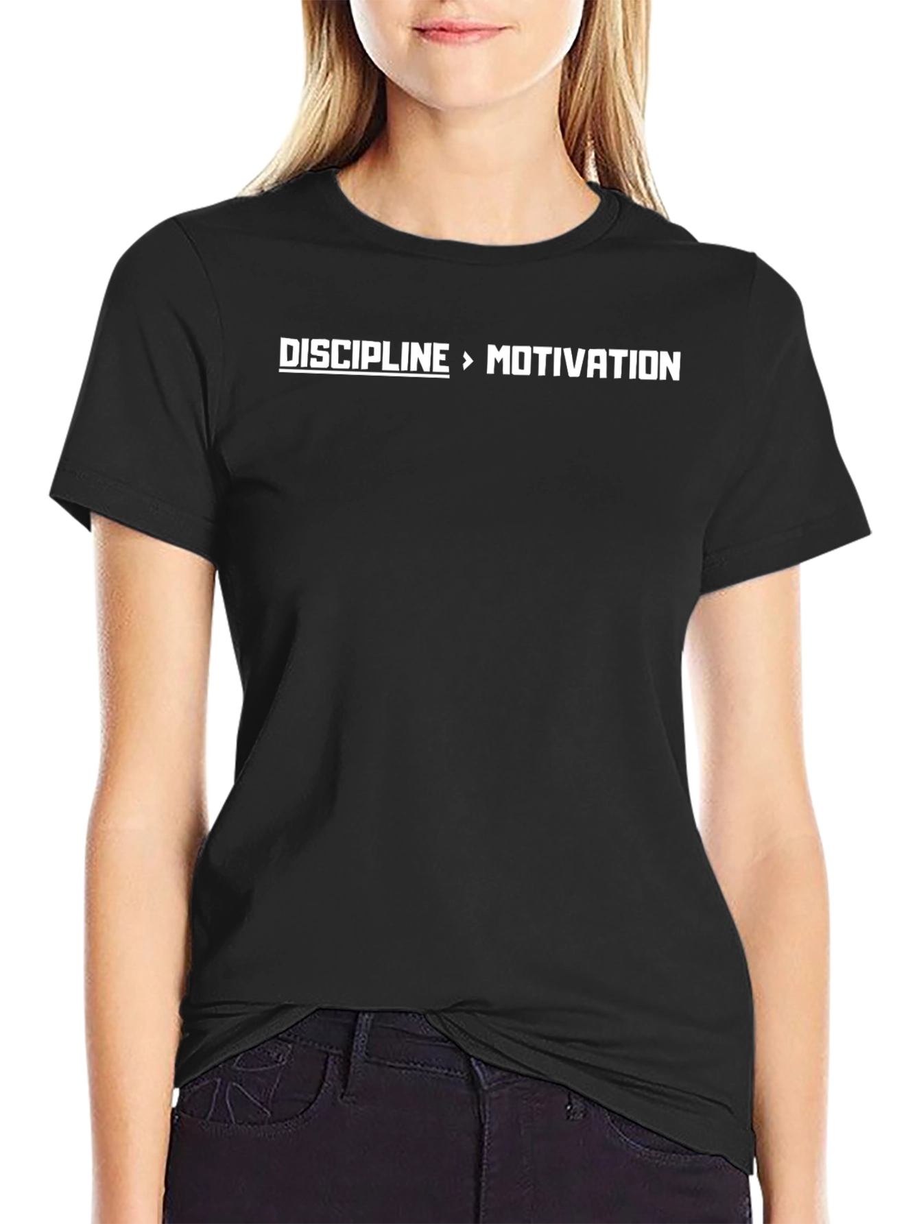 Discipline Over Motivation Black T-Shirt
