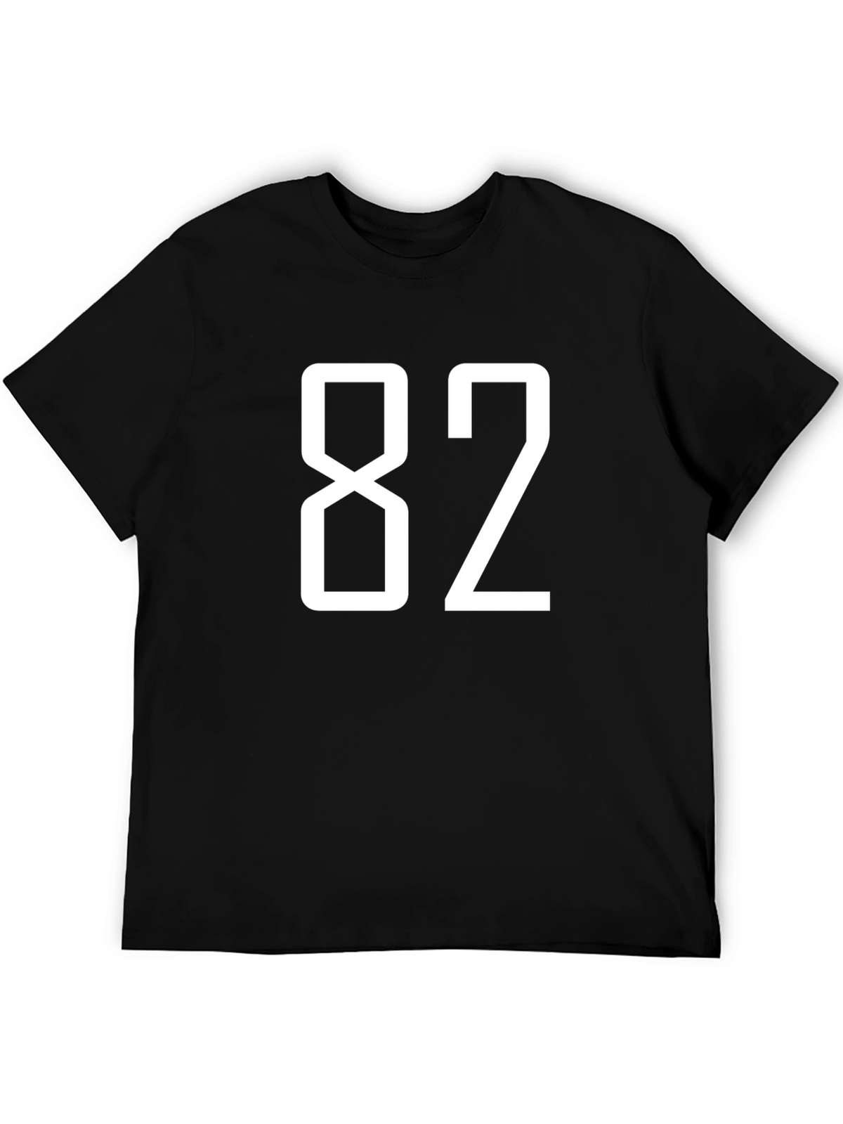 Number 82 Graphic Black T-Shirt
