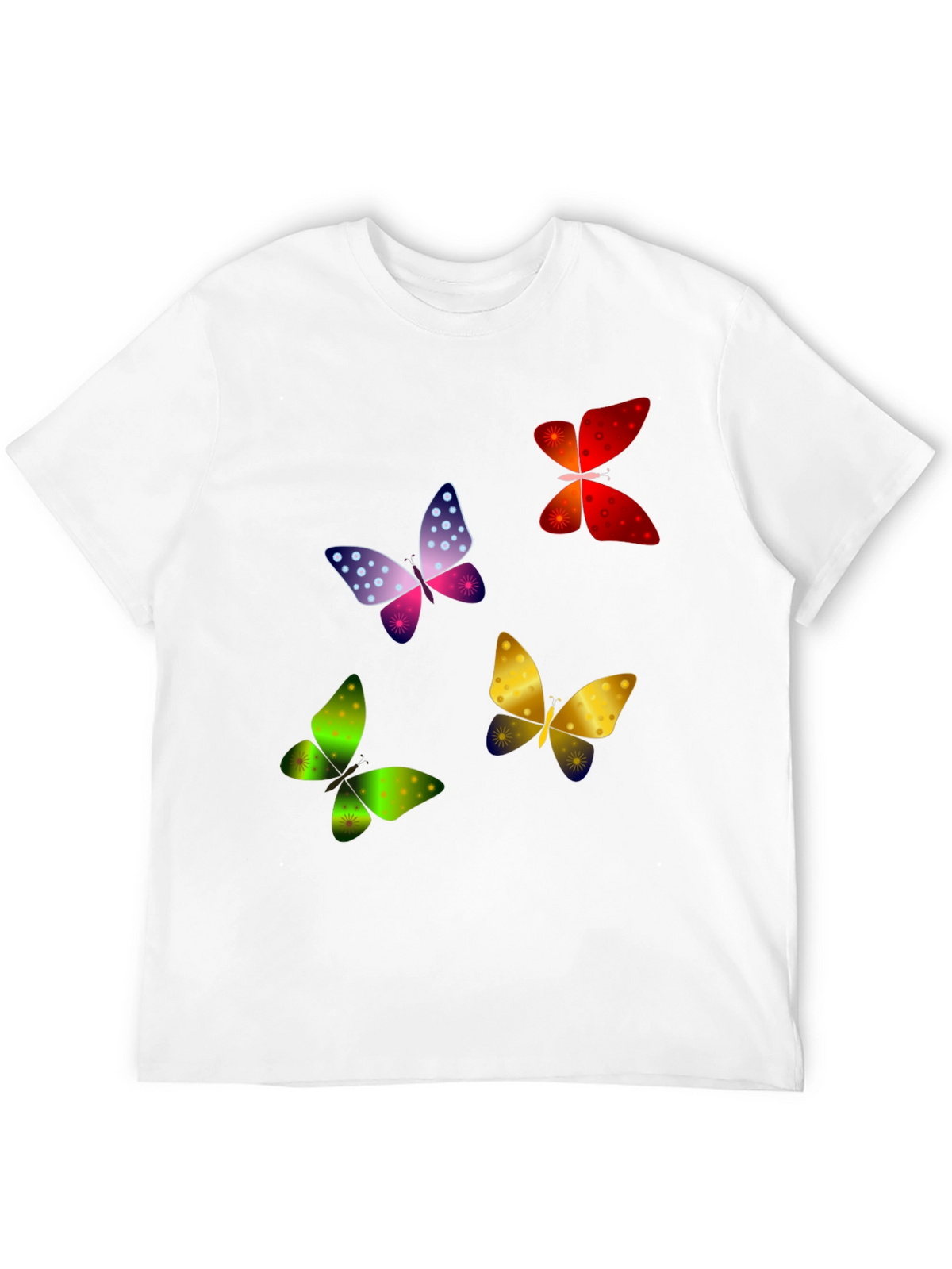 Butterfly Print Black T-Shirt