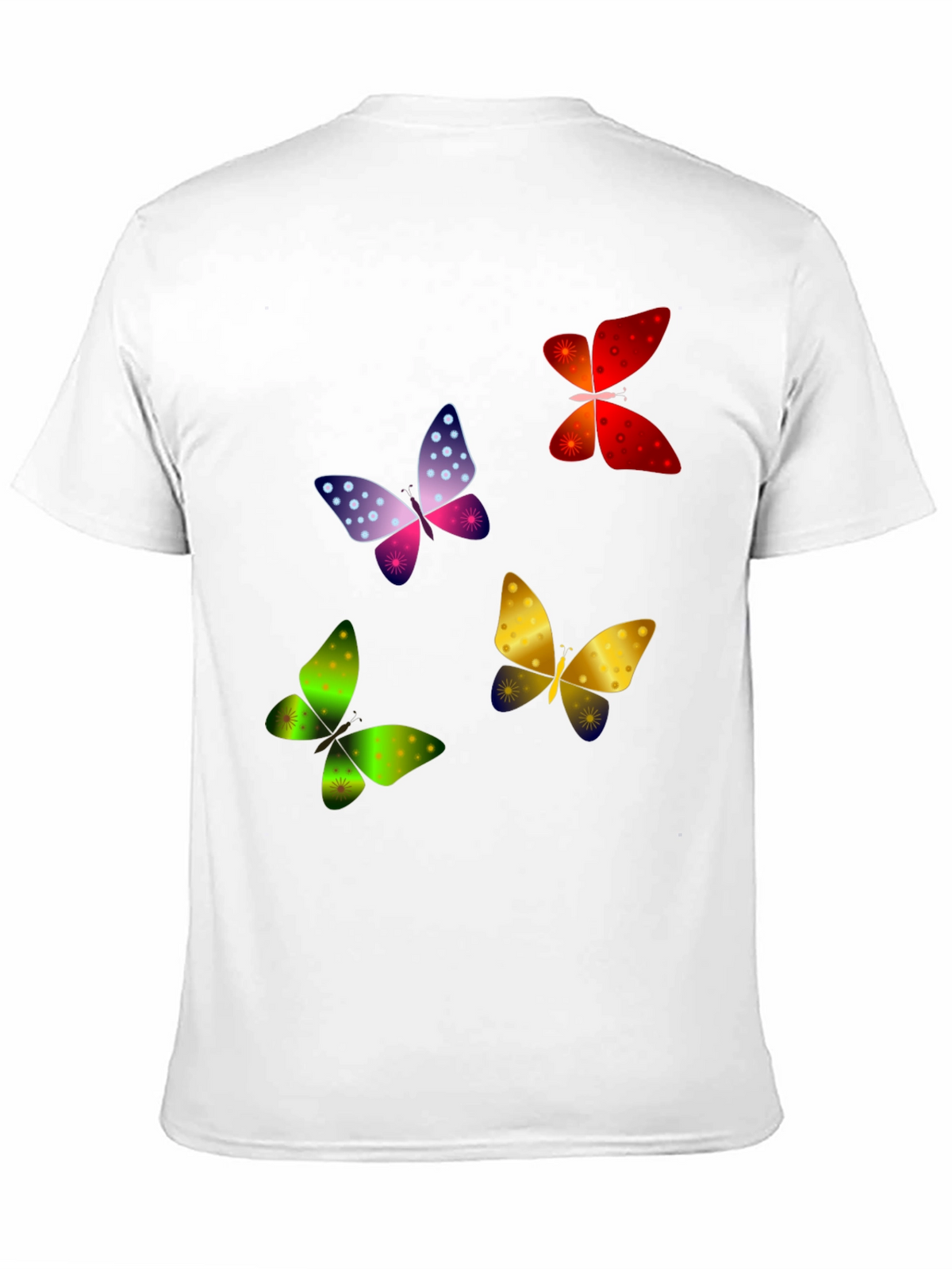 Butterfly Print Black T-Shirt