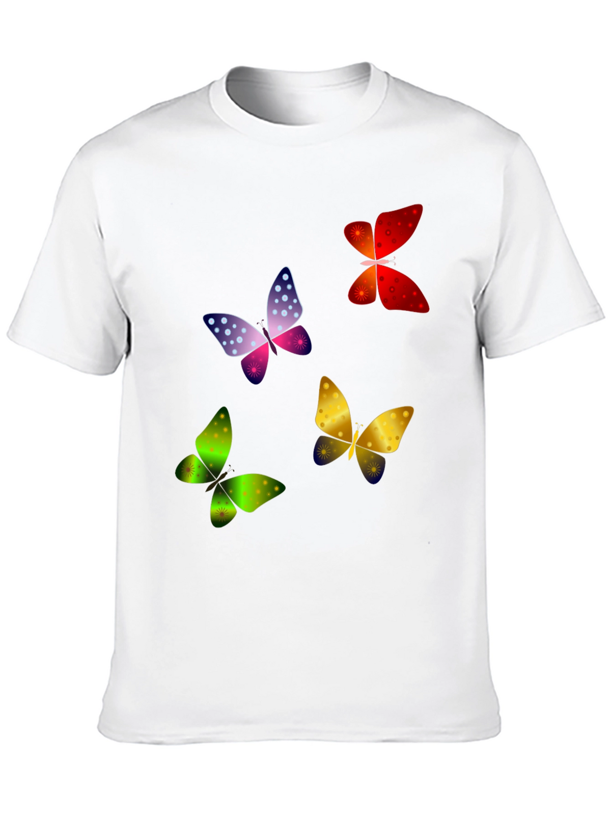 Butterfly Print Black T-Shirt