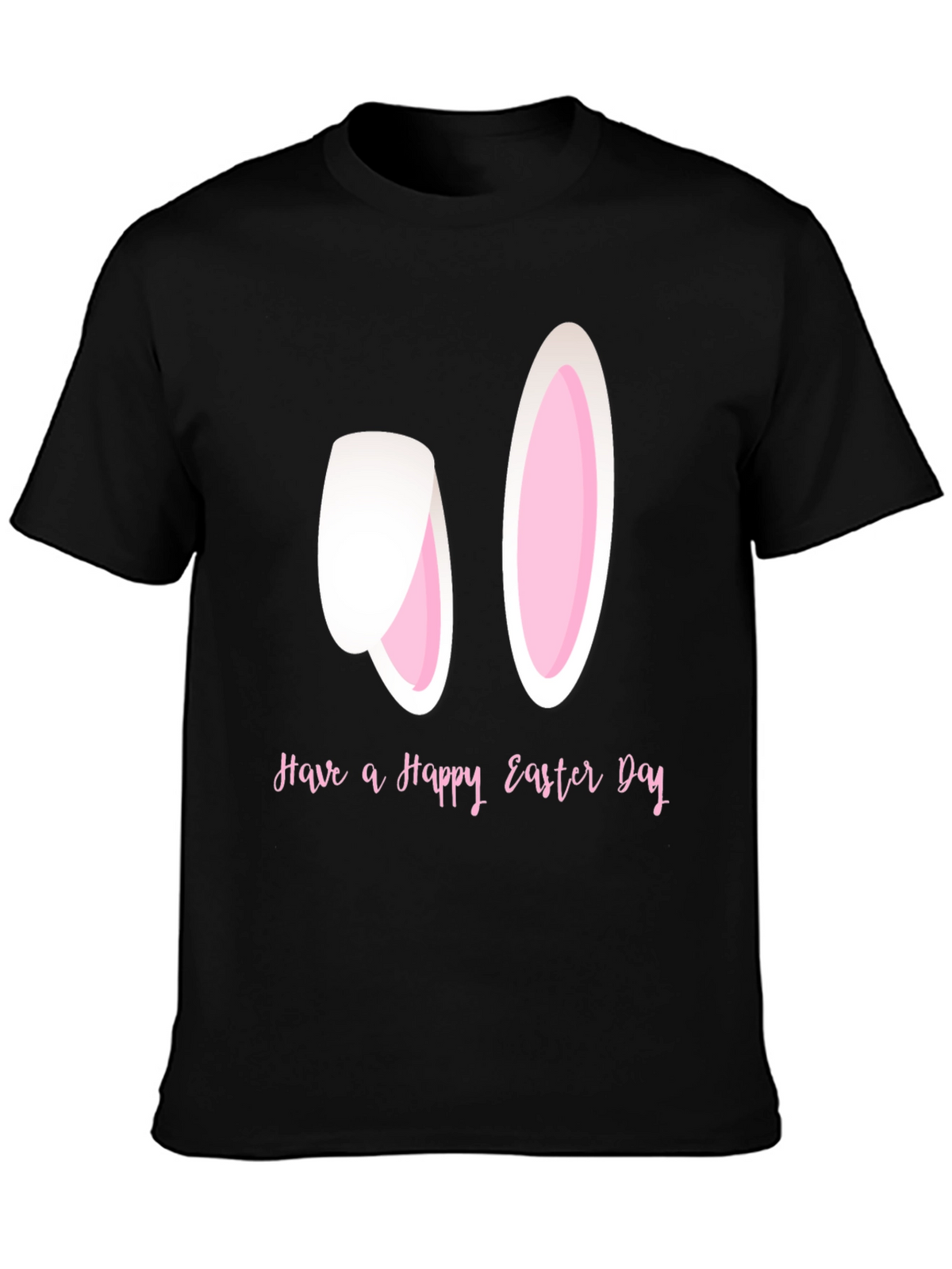 Happy Easter Bunny Ears T-Shirt - Black