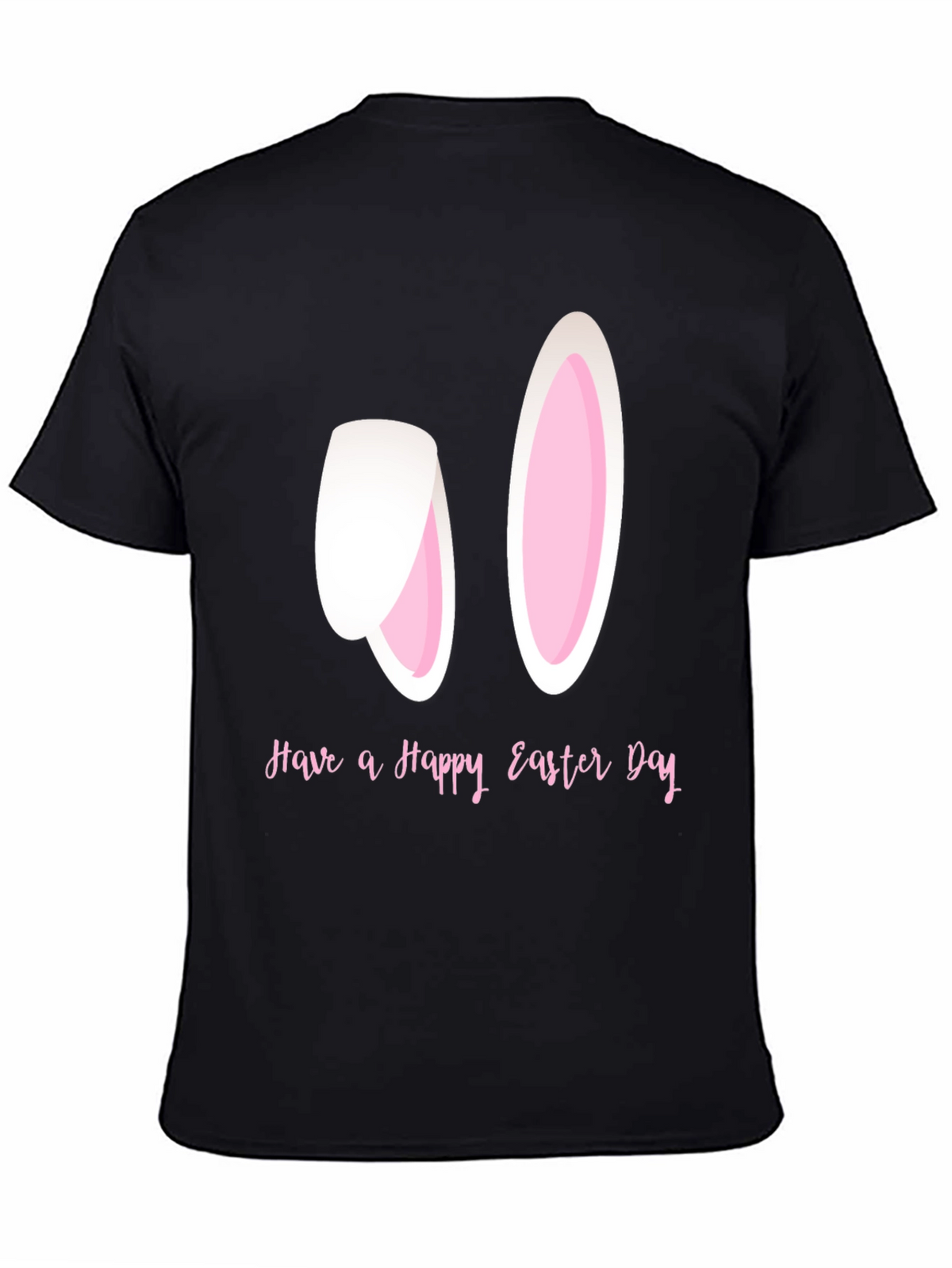 Happy Easter Bunny Ears T-Shirt - Black