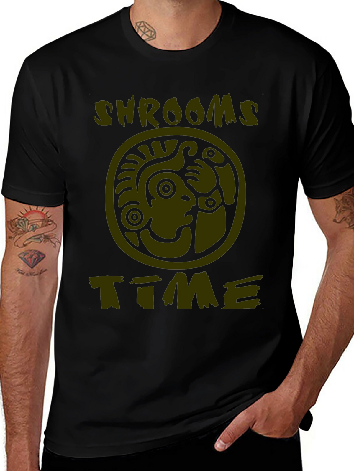 Shrooms Time Graphic T-Shirt - Edgy Style