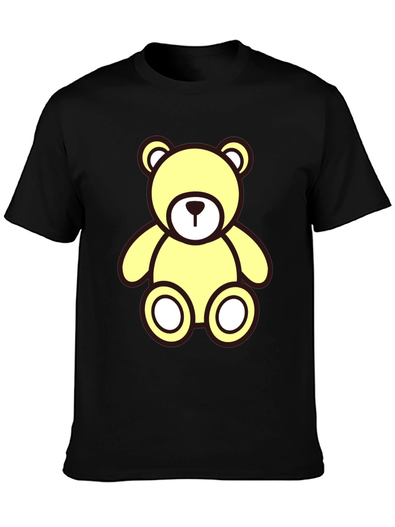 Cute Yellow Teddy Bear Graphic T-Shirt - Casual Style