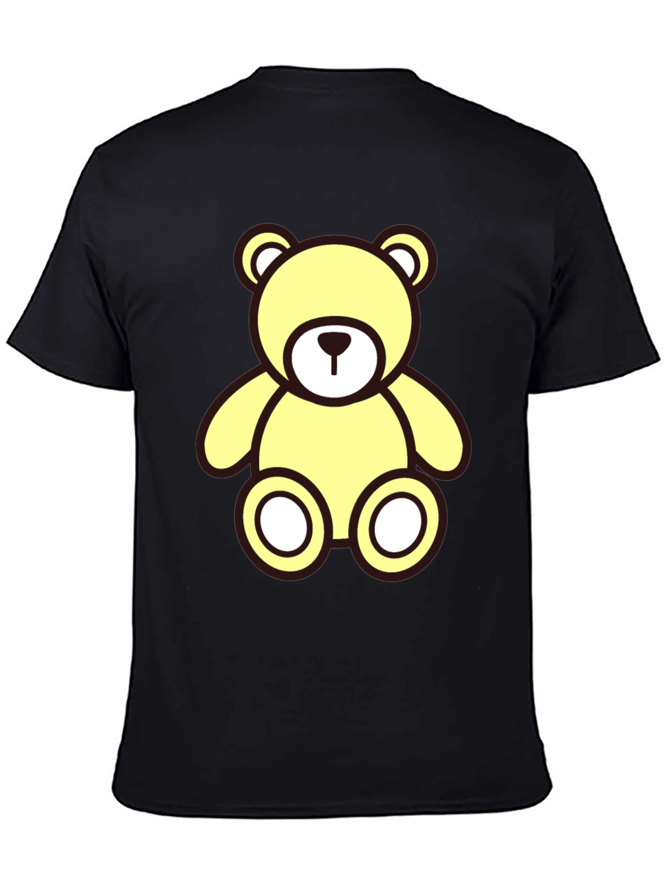 Cute Yellow Teddy Bear Graphic T-Shirt - Casual Style
