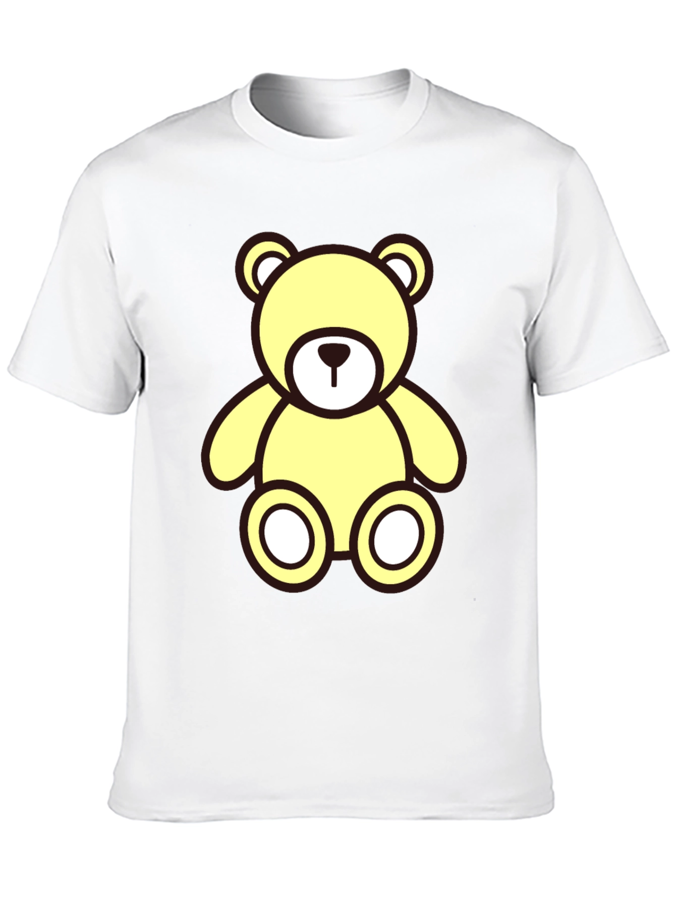 Cute Yellow Teddy Bear Graphic T-Shirt - Casual Style