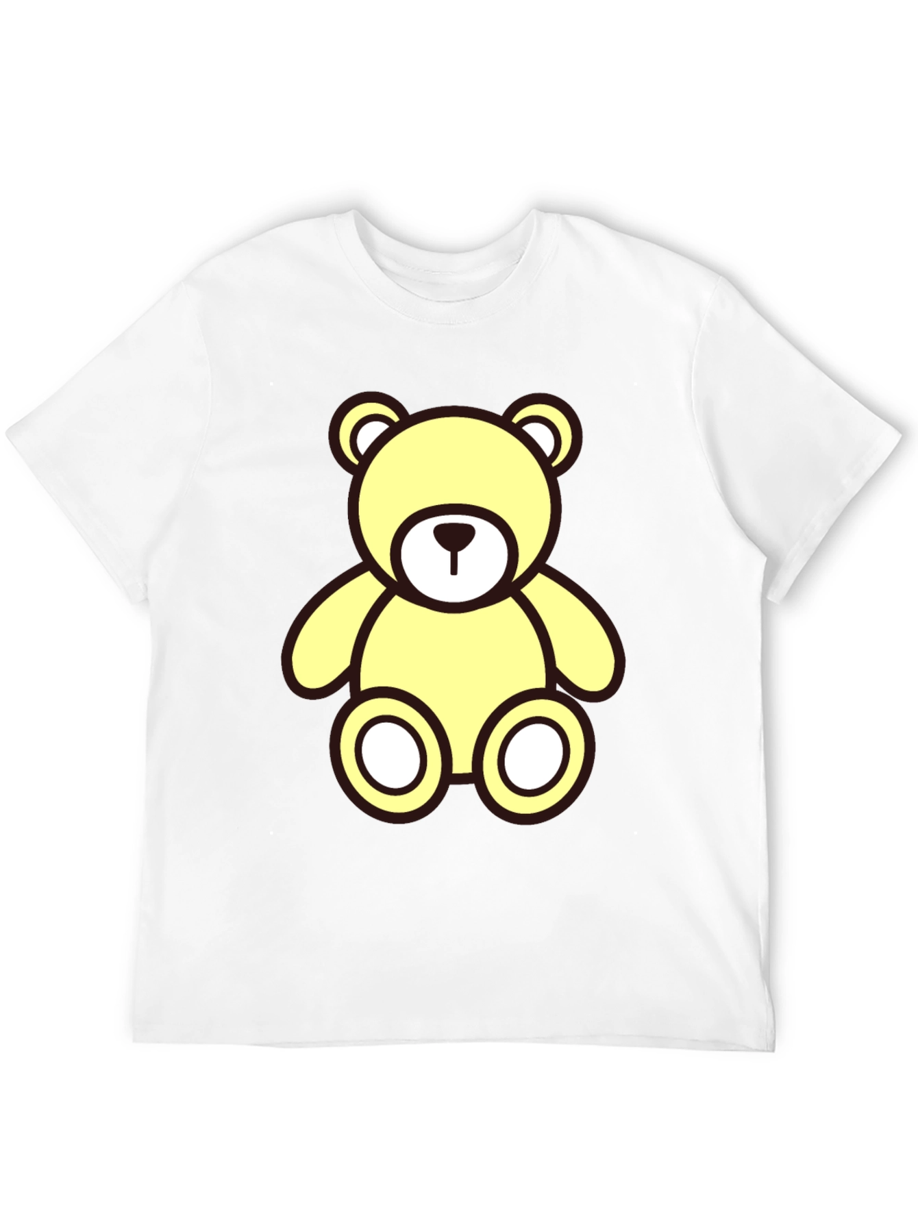 Cute Yellow Teddy Bear Graphic T-Shirt - Casual Style