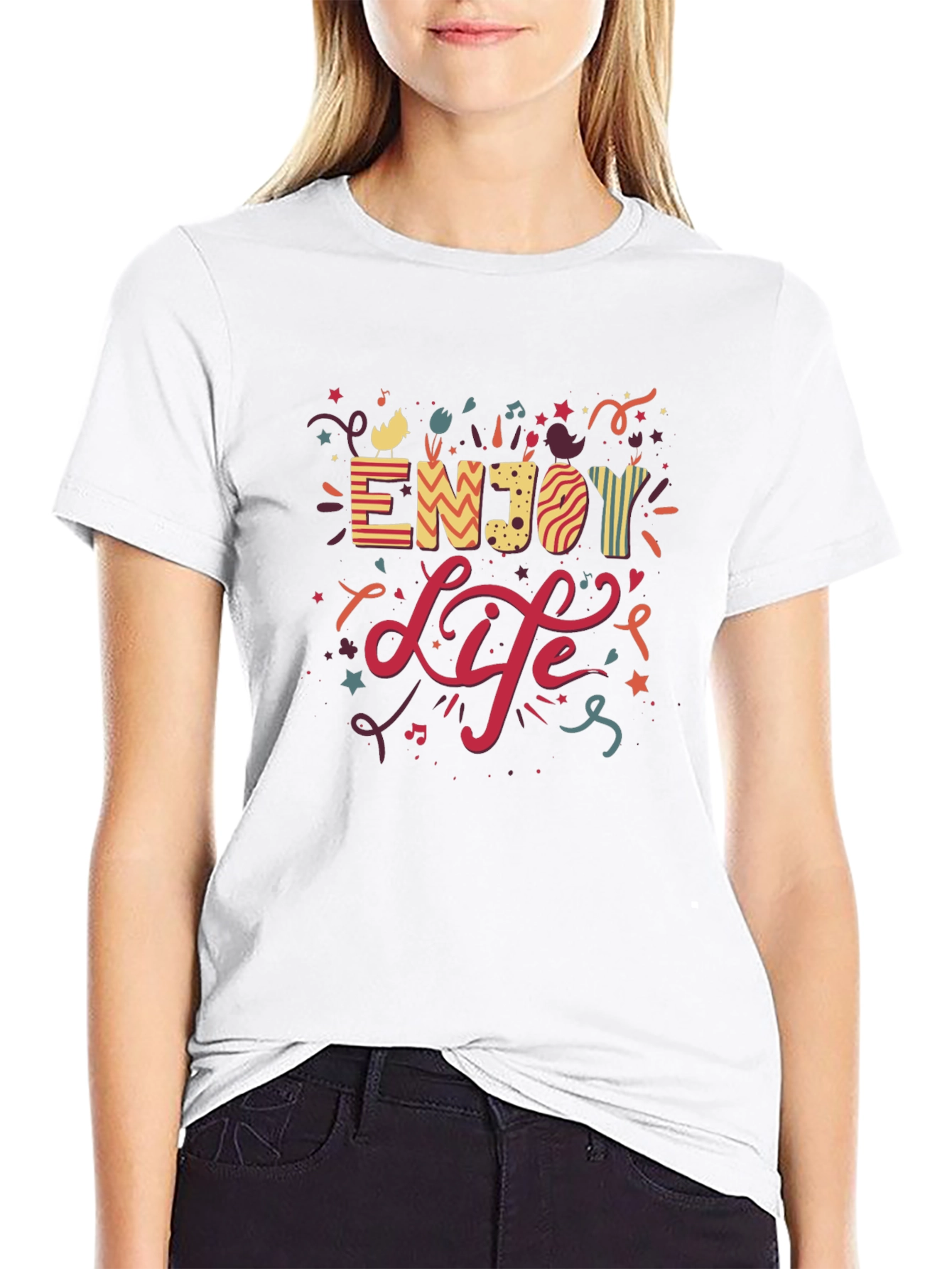 Enjoy Life Graphic T-Shirt - Casual Black Tee