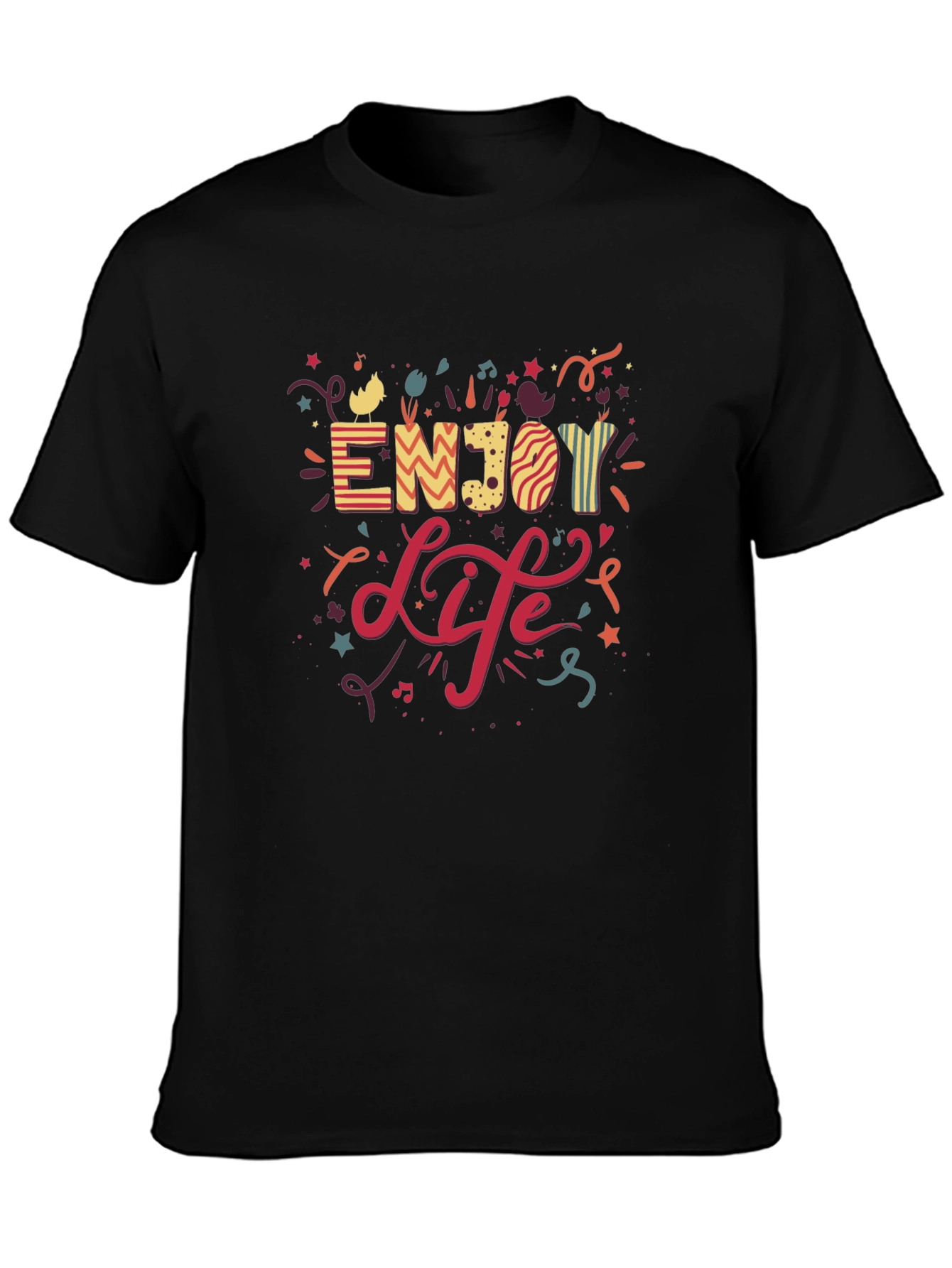 Enjoy Life Graphic T-Shirt - Casual Black Tee