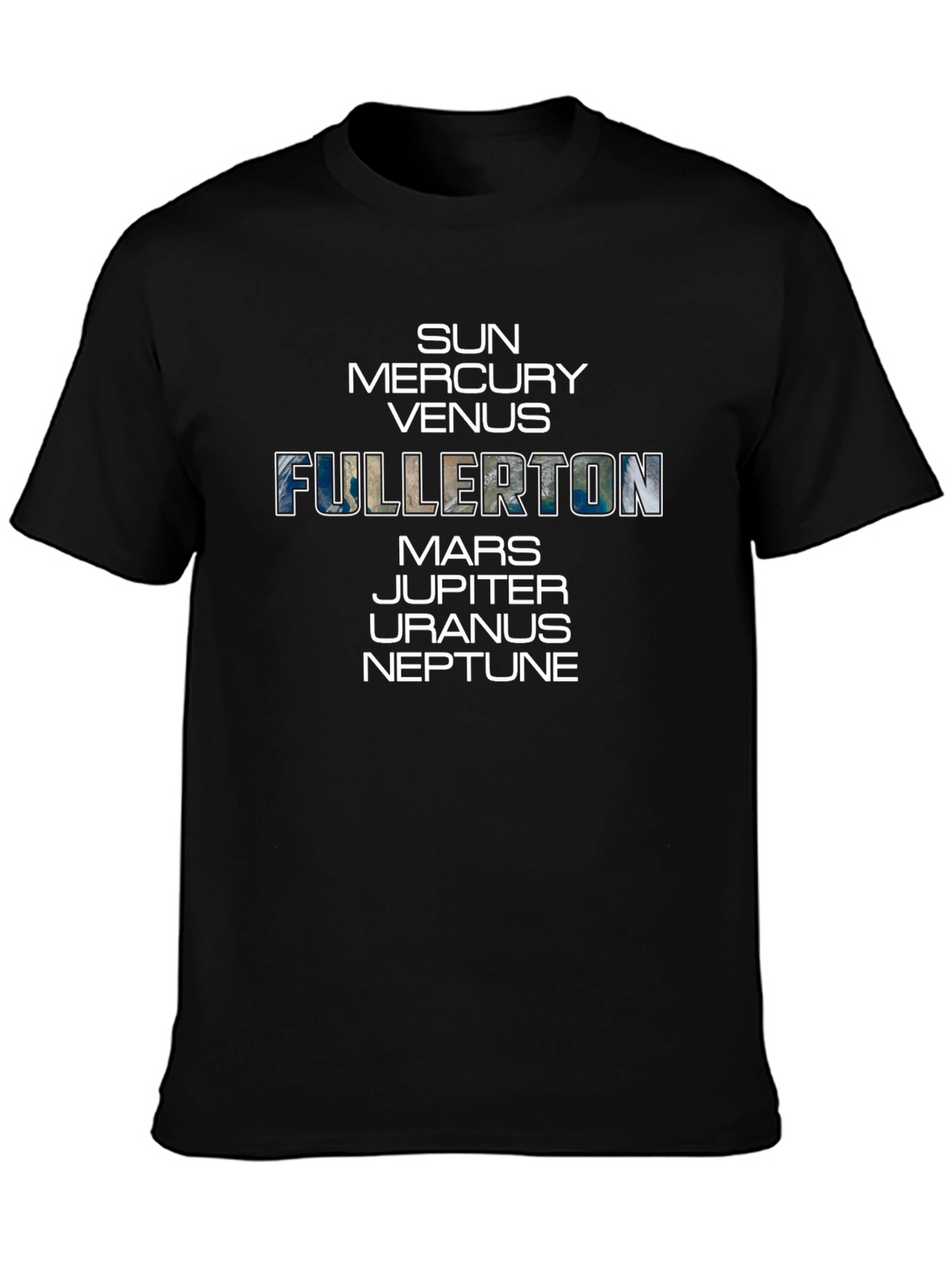 Fullerton Planets Black T-Shirt